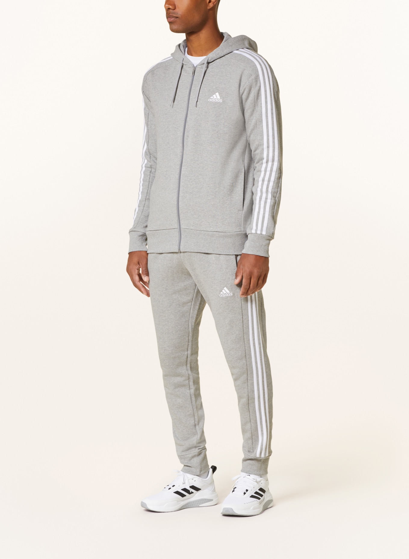 adidas Sweat jacket ESSENTIALS, Color: LIGHT GRAY/ WHITE (Image 2)