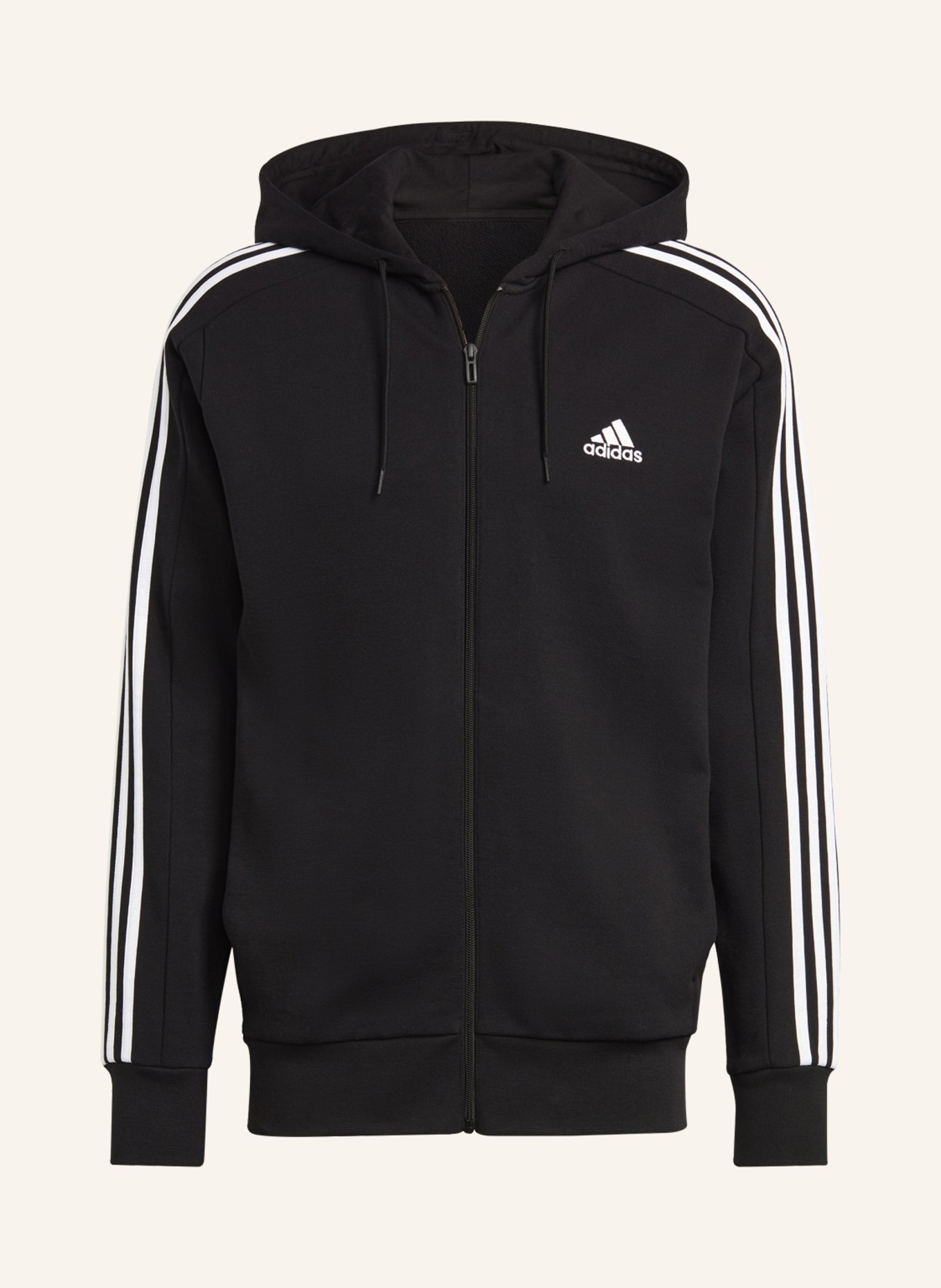 adidas Sweat jacket ESSENTIALS, Color: BLACK/ WHITE (Image 1)