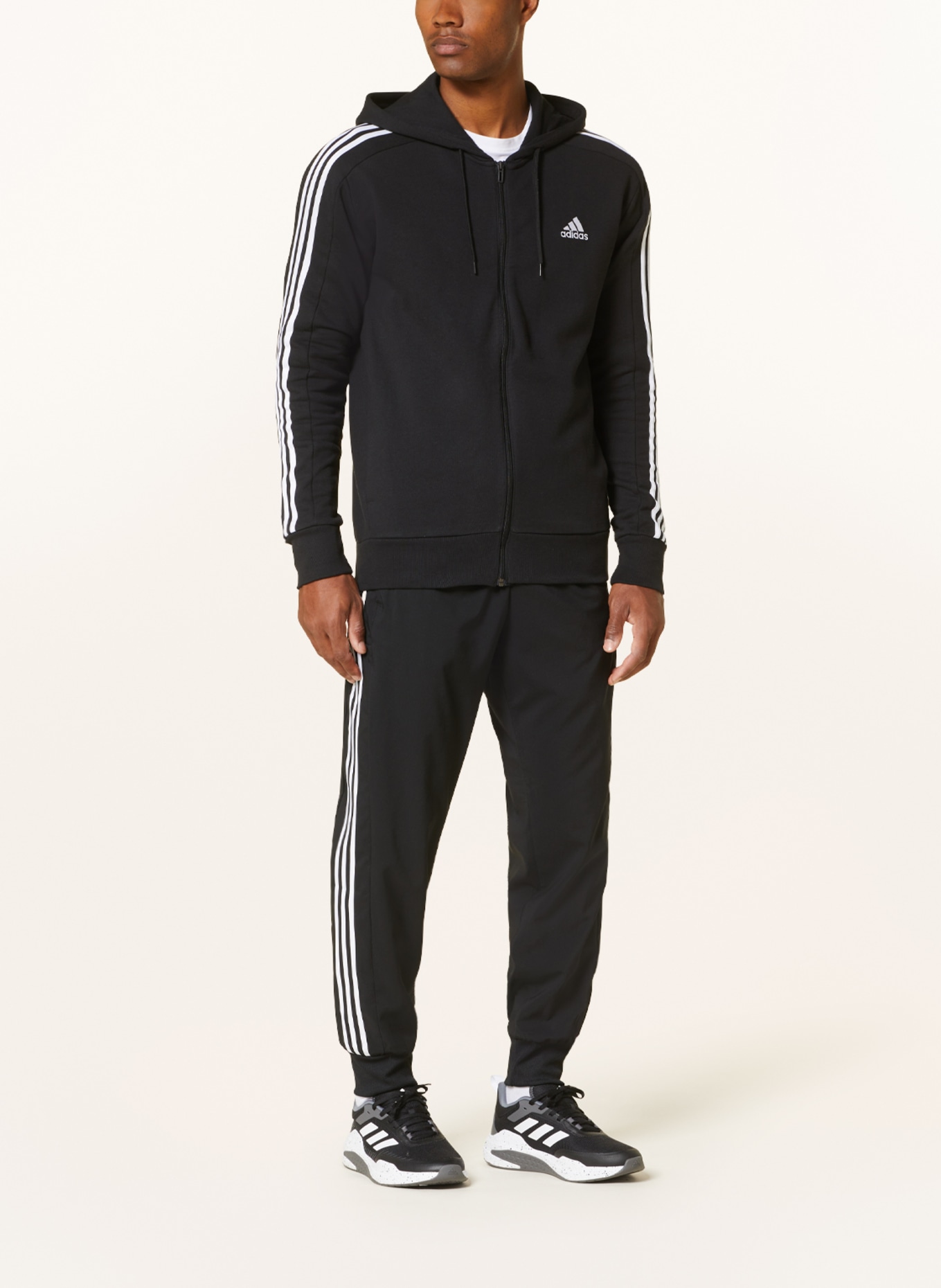 adidas Sweat jacket ESSENTIALS, Color: BLACK/ WHITE (Image 2)