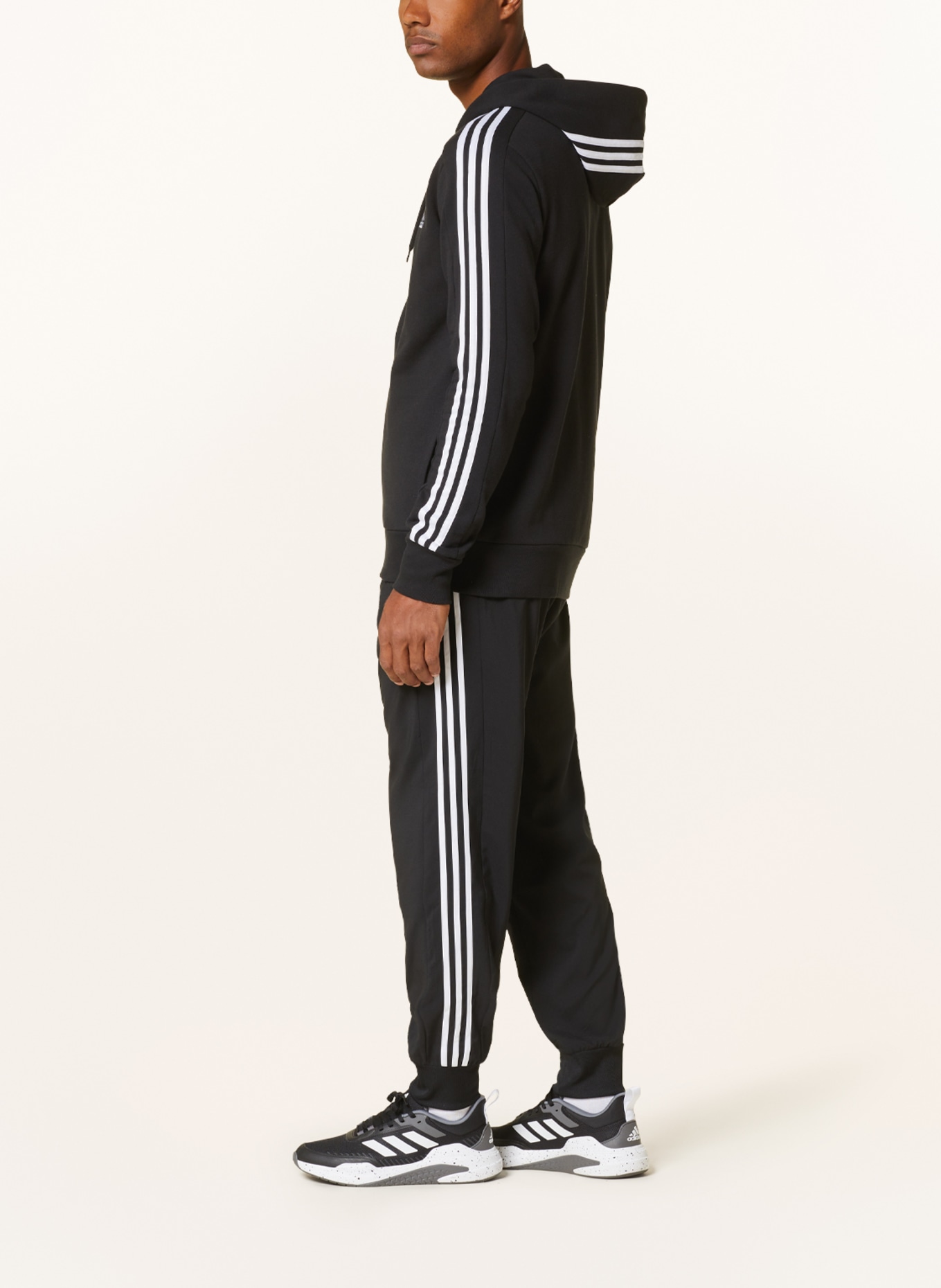 adidas Sweat jacket ESSENTIALS, Color: BLACK/ WHITE (Image 4)