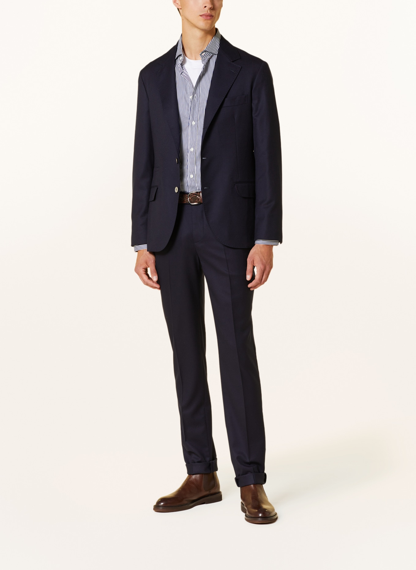 BRUNELLO CUCINELLI Flannel pants extra slim fit, Color: C334 Navy (Image 2)