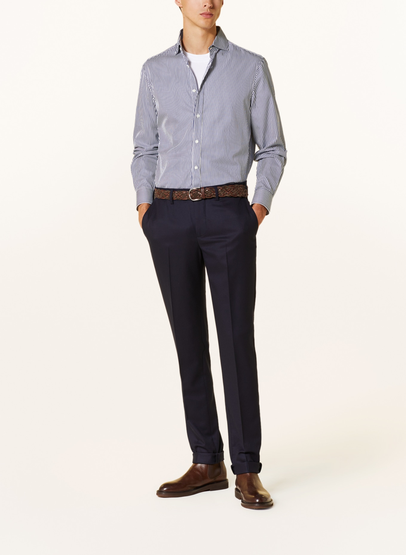 BRUNELLO CUCINELLI Flanelové kalhoty Extra Slim Fit, Barva: C334 Navy (Obrázek 3)