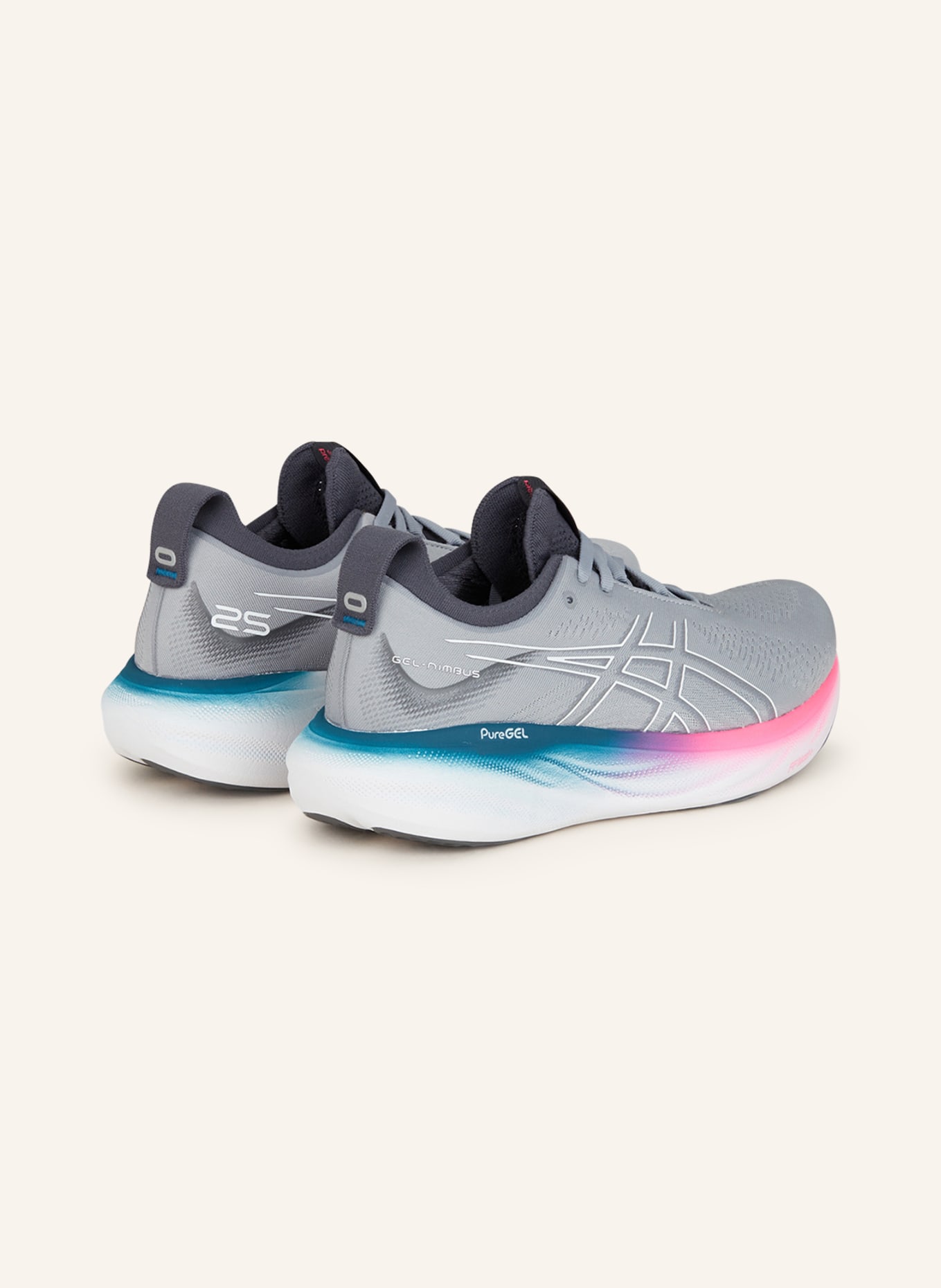 ASICS Running shoes GEL-NIMBUS™ 25, Color: GRAY/ WHITE (Image 2)