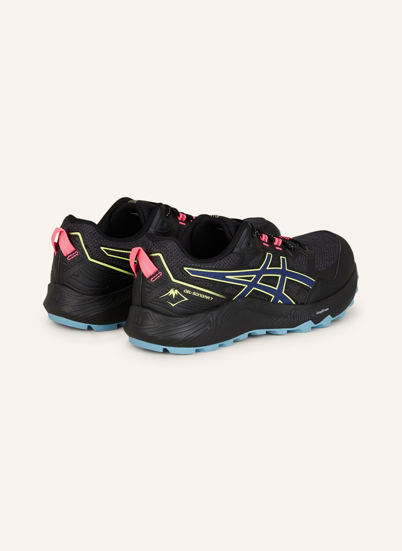 ASICS Trail running shoes GEL-SONOMA 7, Color: BLACK/ DARK BLUE/ YELLOW (Image 2)