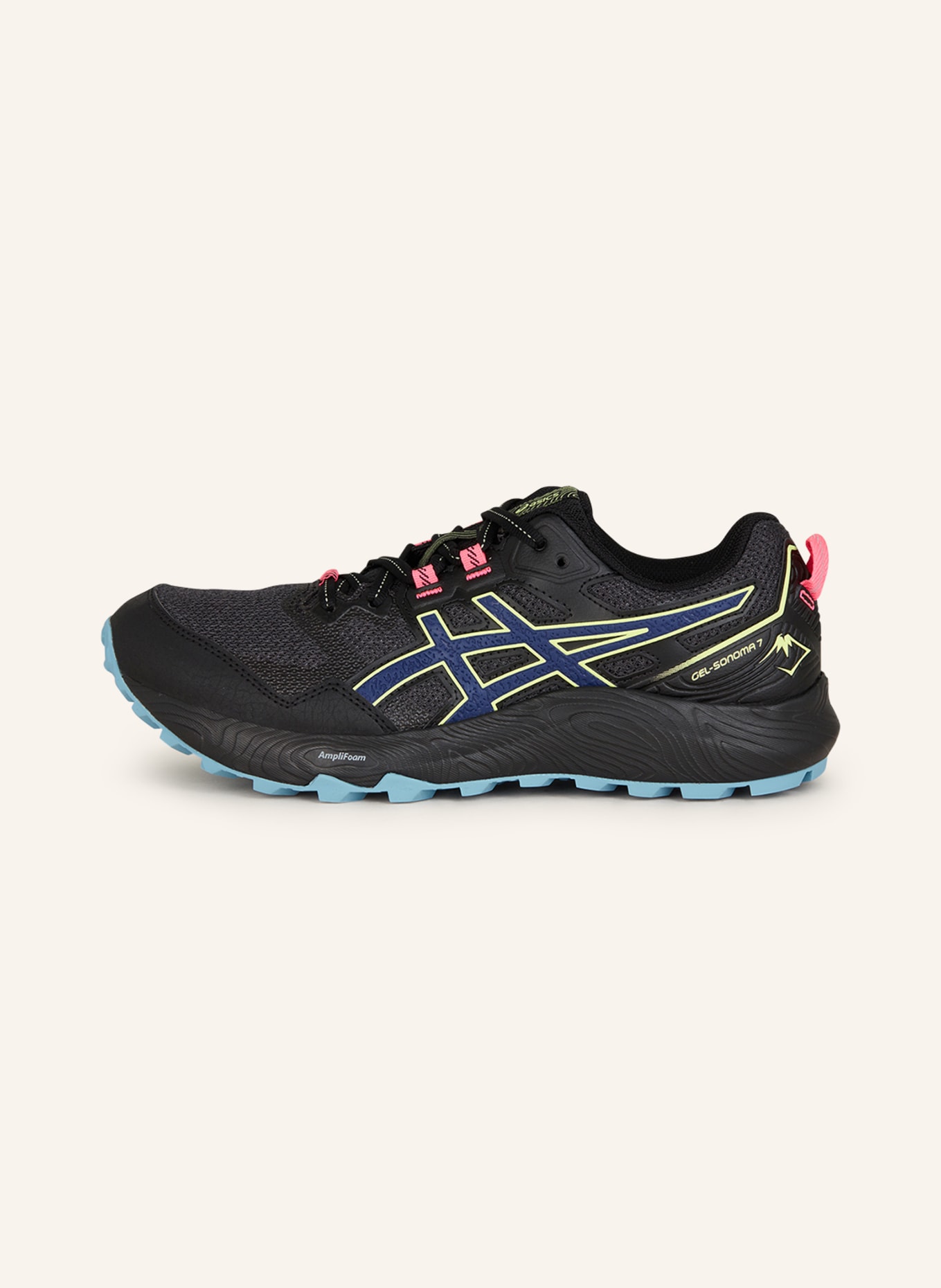ASICS Trail running shoes GEL-SONOMA 7, Color: BLACK/ DARK BLUE/ YELLOW (Image 4)