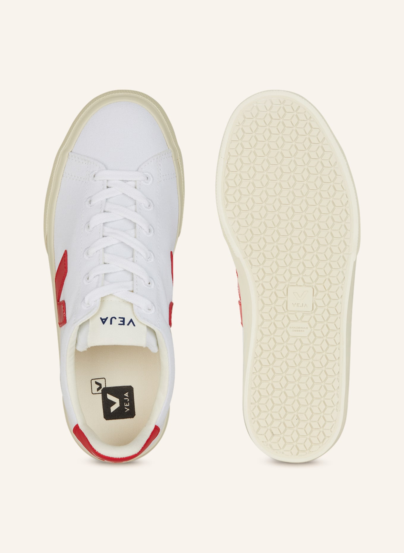 VEJA Sneakers CAMPO CA, Color: WHITE/ RED (Image 5)