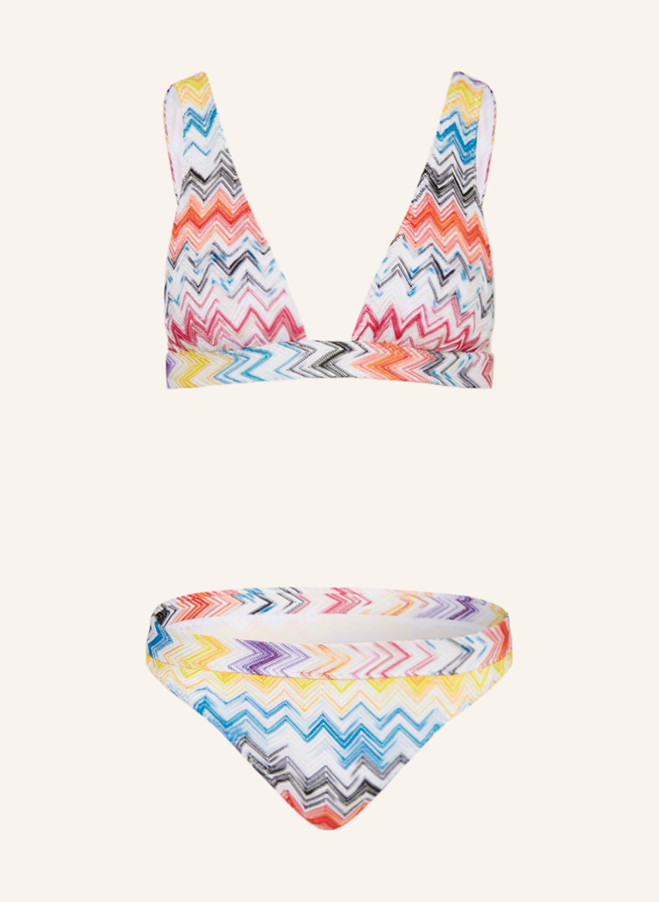 MISSONI Bralette bikini, Color: WHITE/ TURQUOISE/ ORANGE (Image 1)