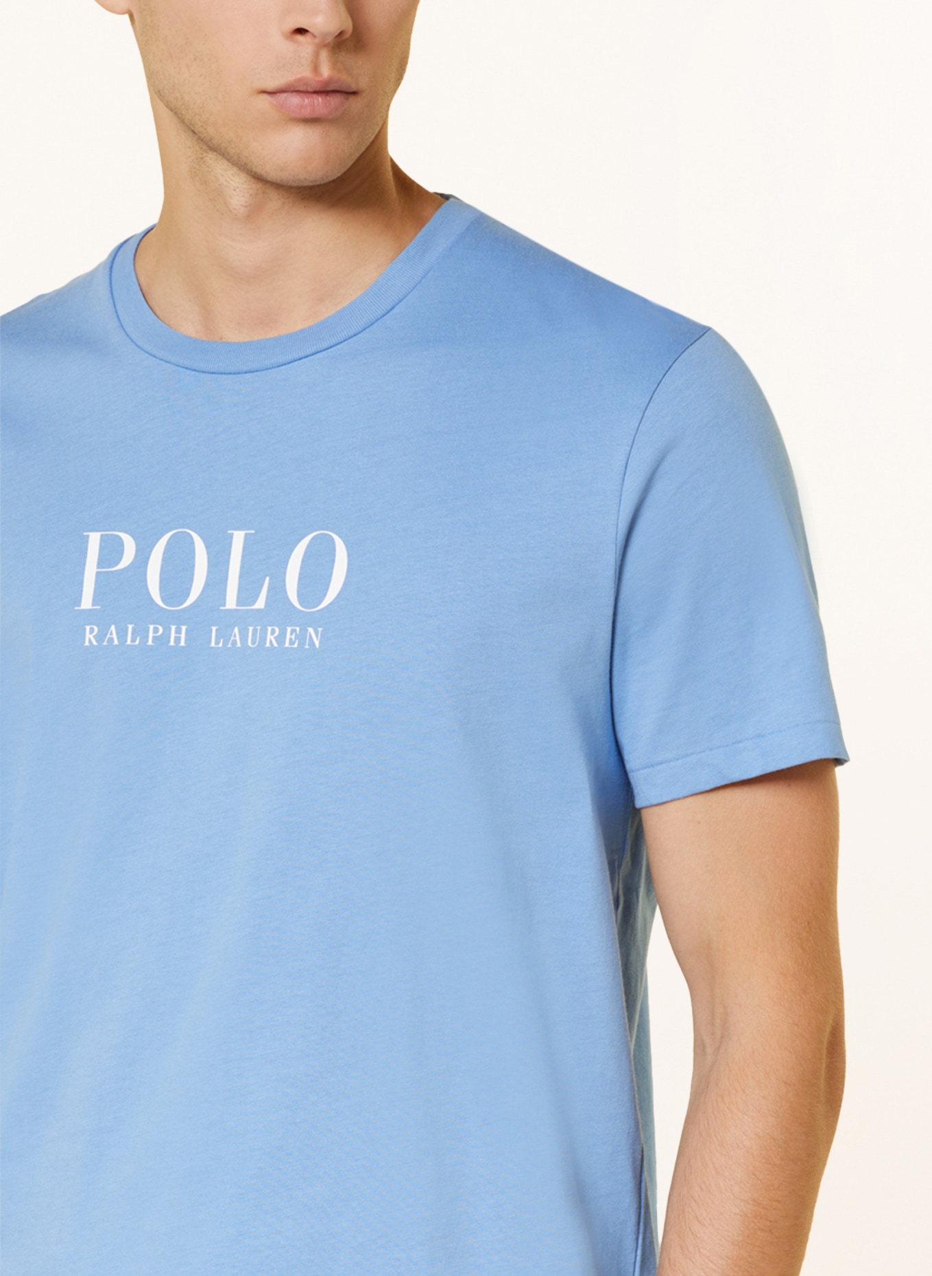 POLO RALPH LAUREN Lounge-Shirt, Farbe: HELLBLAU/ WEISS (Bild 4)
