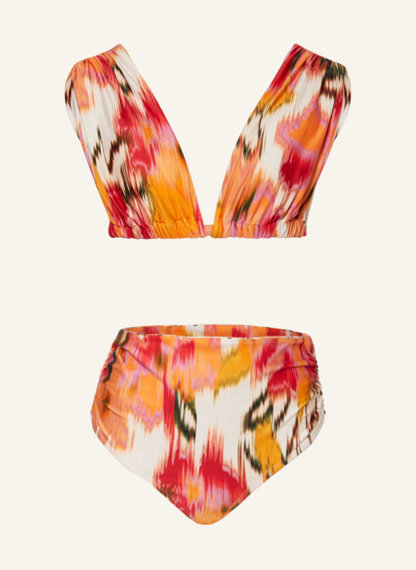 LENNY NIEMEYER Bralette bikini, Color: ORANGE/ RED/ CREAM (Image 1)
