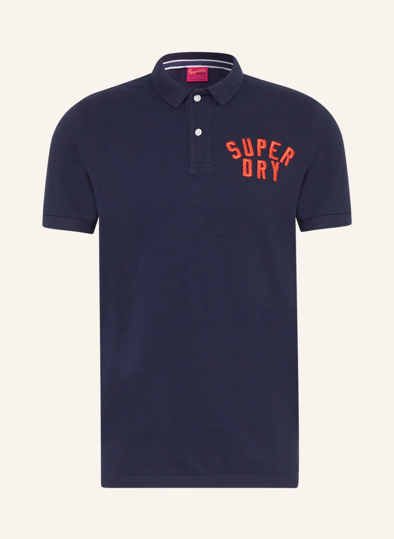 Superdry Piqué polo shirt, Color: DARK BLUE/ ORANGE (Image 1)