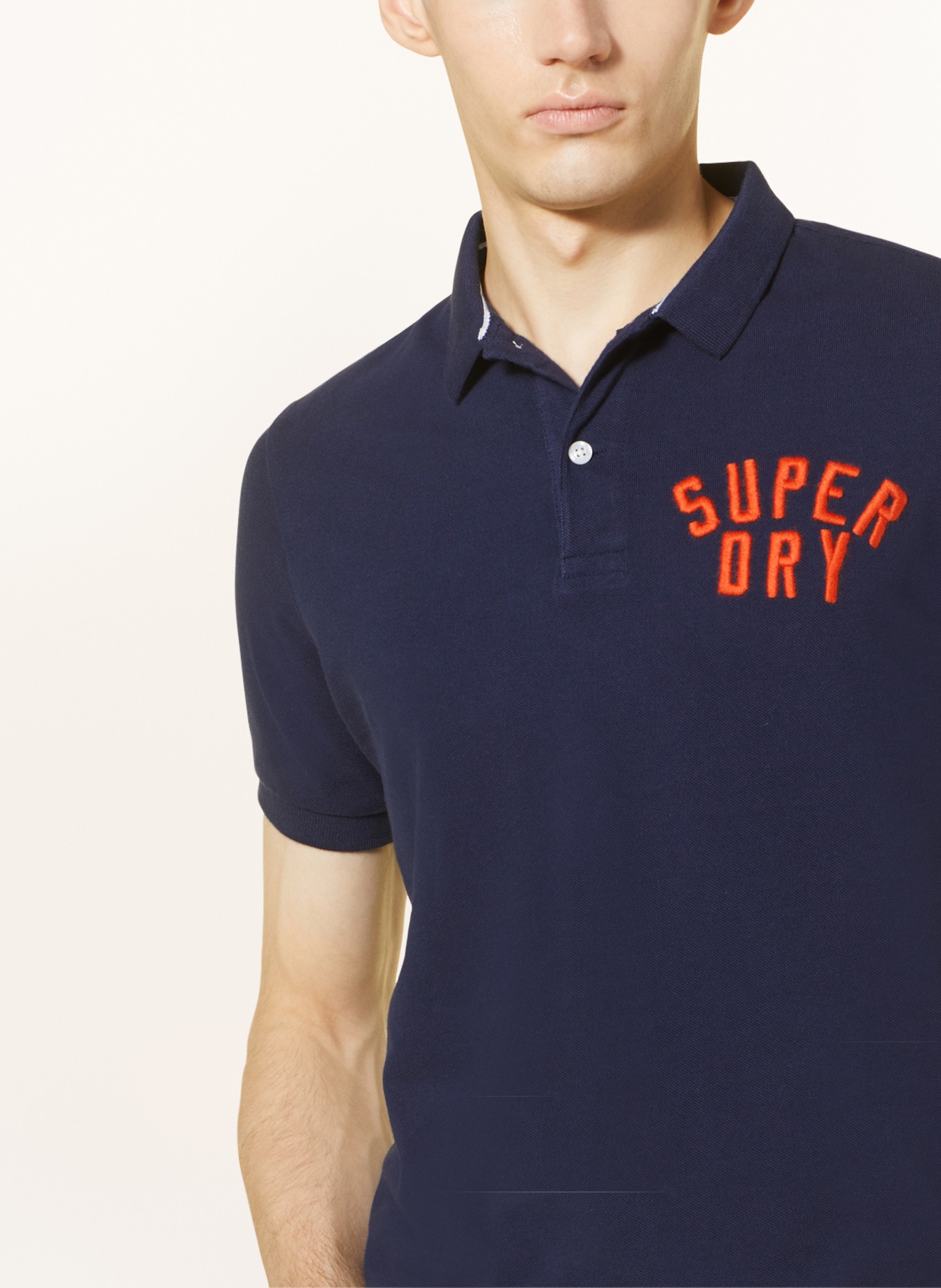 Superdry Piqué polo shirt, Color: DARK BLUE/ ORANGE (Image 4)