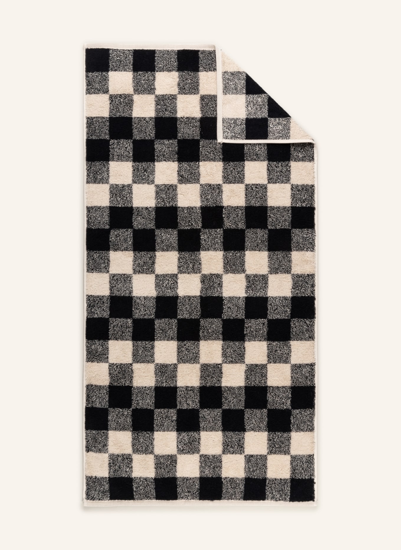 Cawö Towel, Color: BLACK/ CREAM (Image 1)