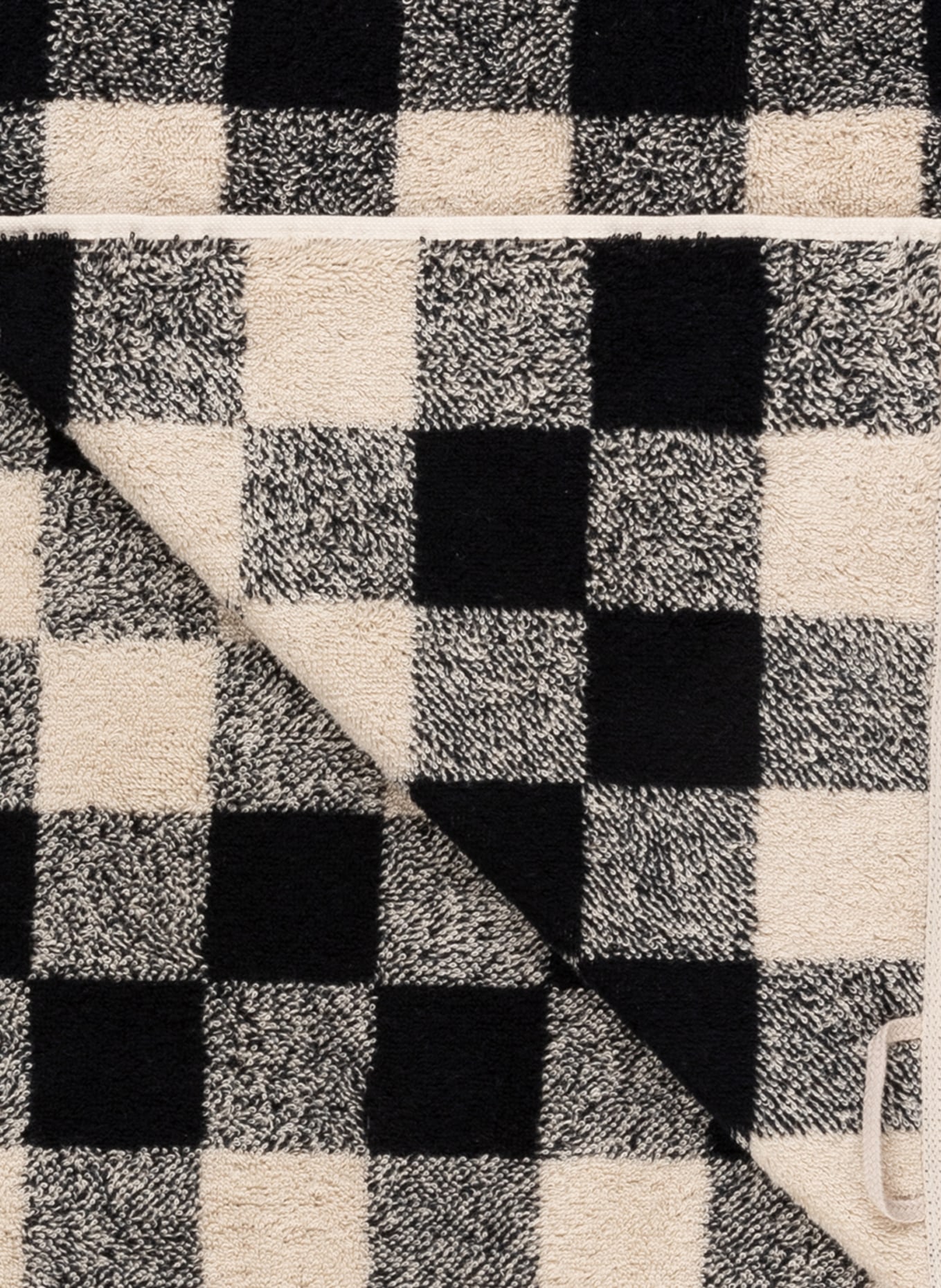 Cawö Towel, Color: BLACK/ CREAM (Image 2)