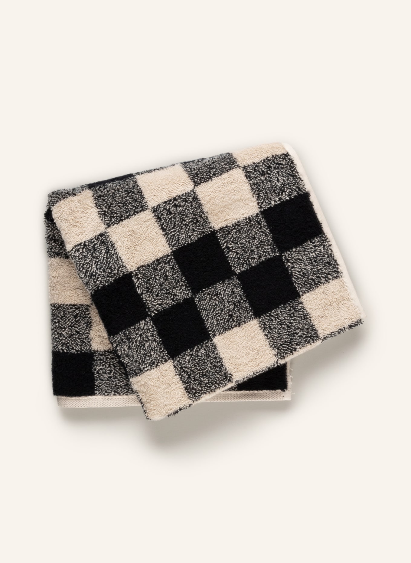 Cawö Towel, Color: BLACK/ CREAM (Image 3)