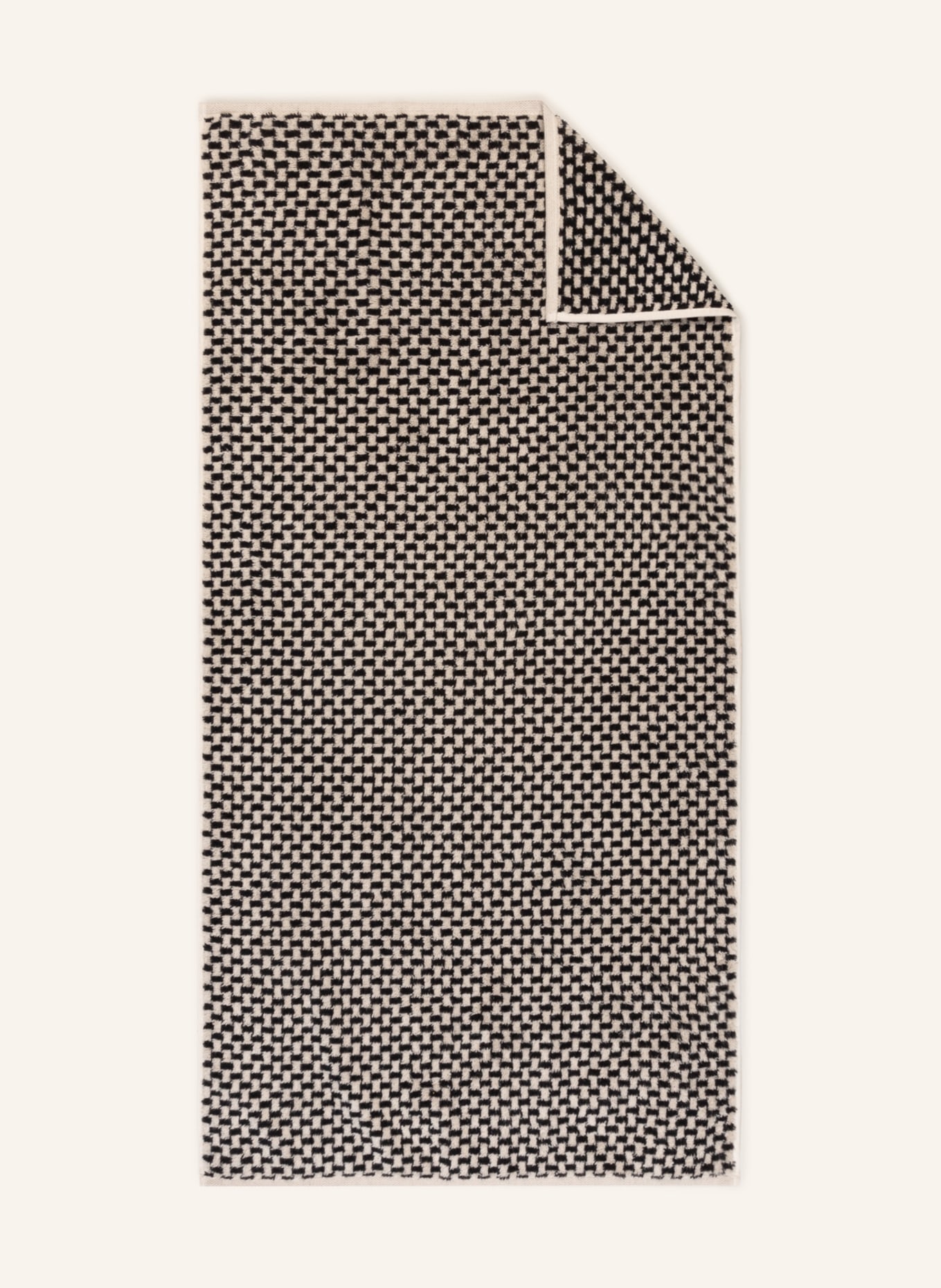 Cawö Towel, Color: BLACK/ CREAM (Image 1)