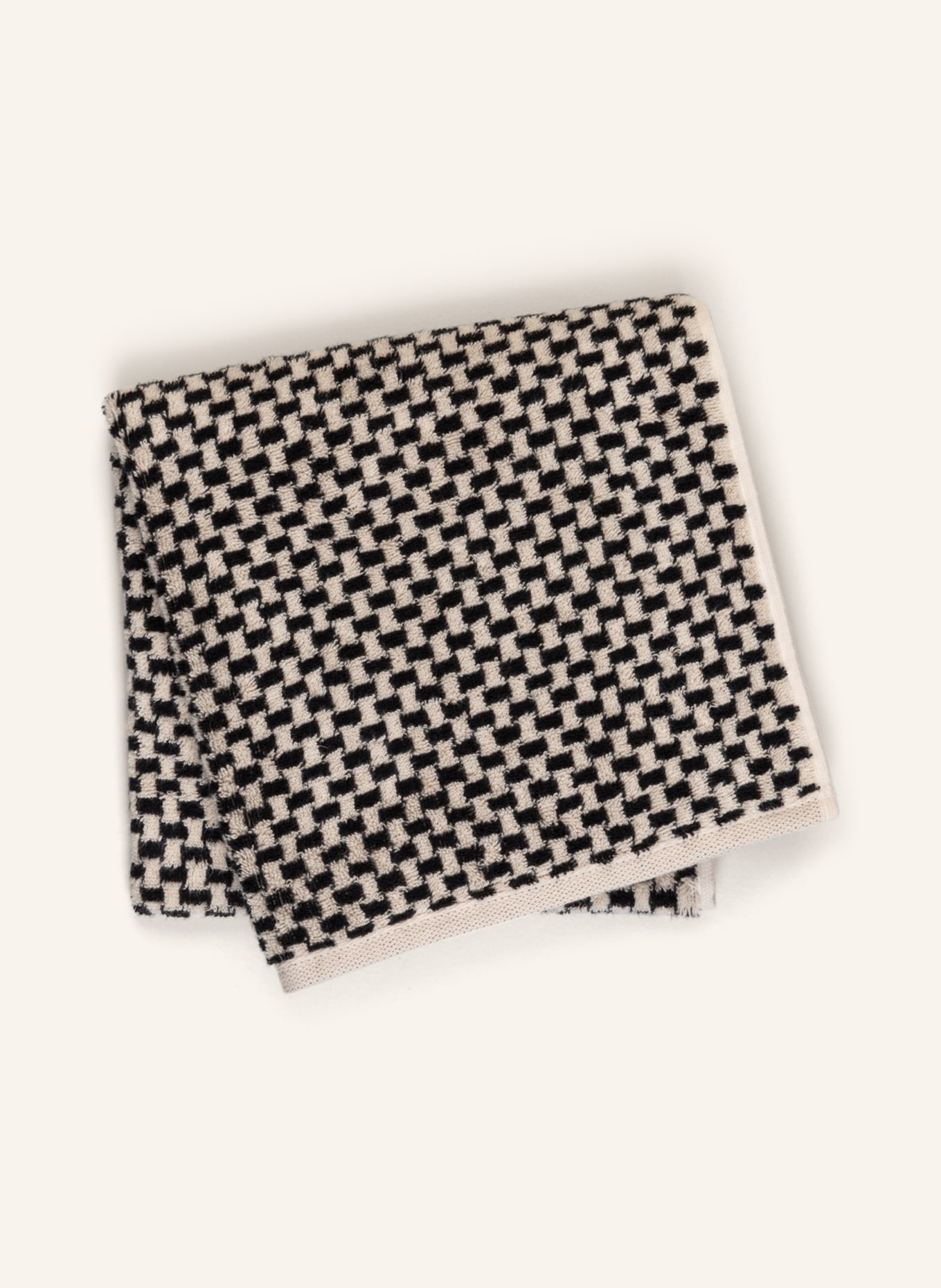 Cawö Towel, Color: BLACK/ CREAM (Image 3)