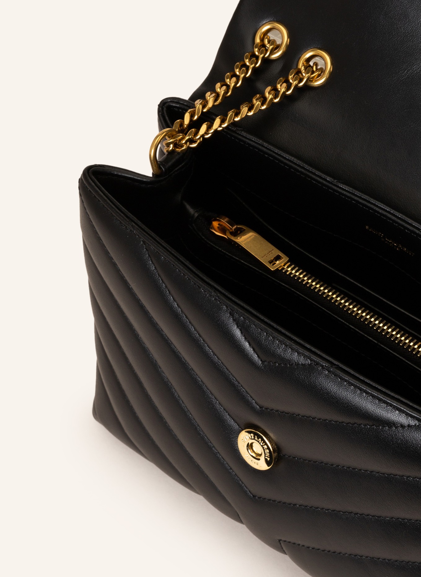 SAINT LAURENT Umhangetasche LOULOU SMALL in schwarz