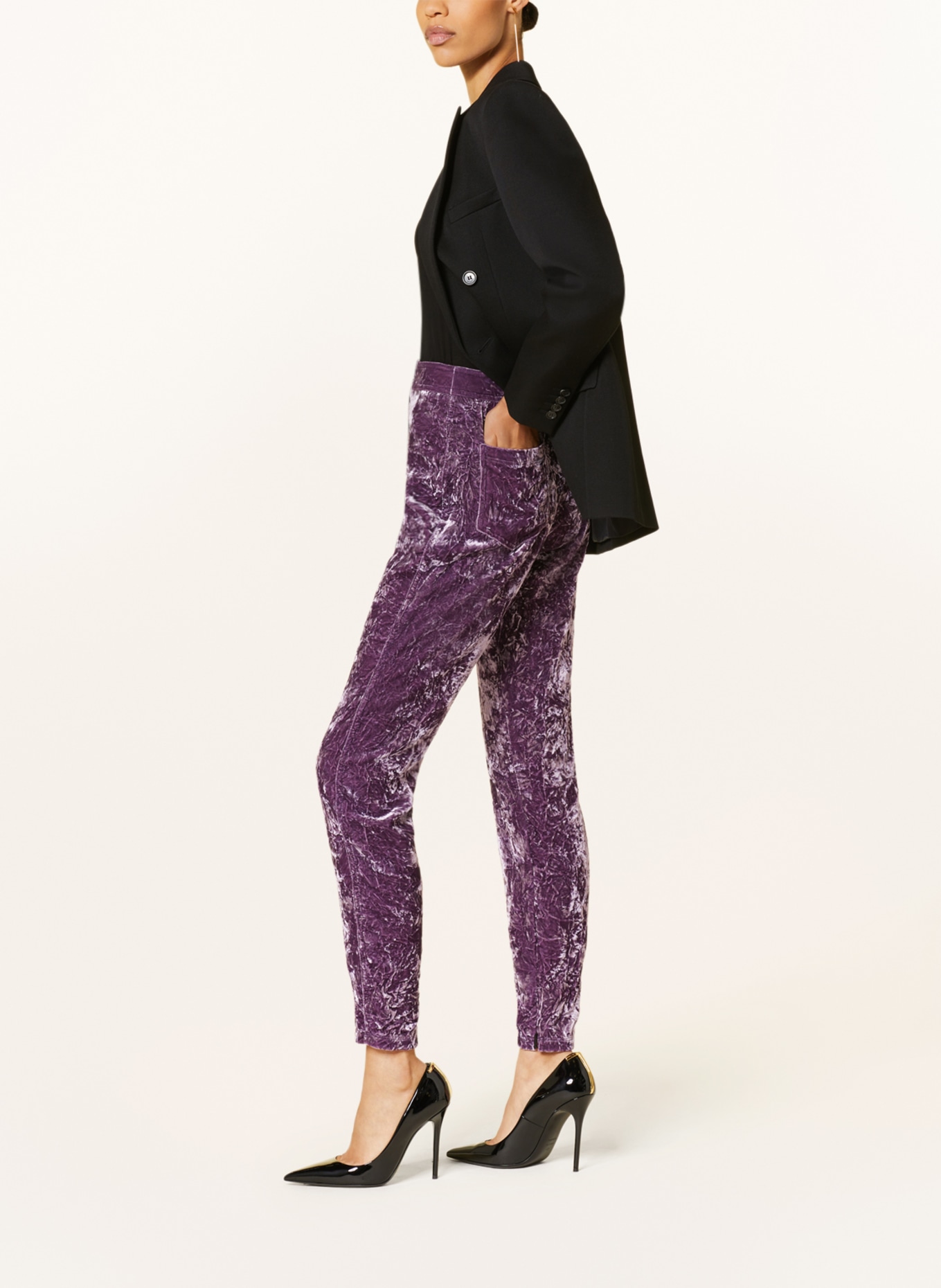 SAINT LAURENT Spodnie z aksamitu , Kolor: LILA (Obrazek 4)