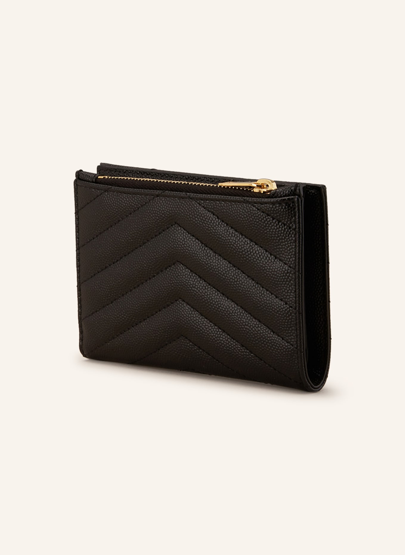 SAINT LAURENT Geldborse CASSANDRE in schwarz gold