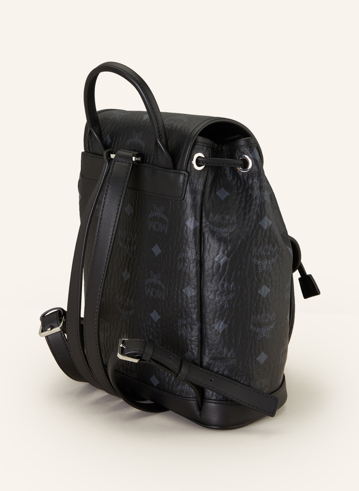 MCM Backpack AREN VISETOS MINI, Color: BLACK/ GRAY (Image 2)