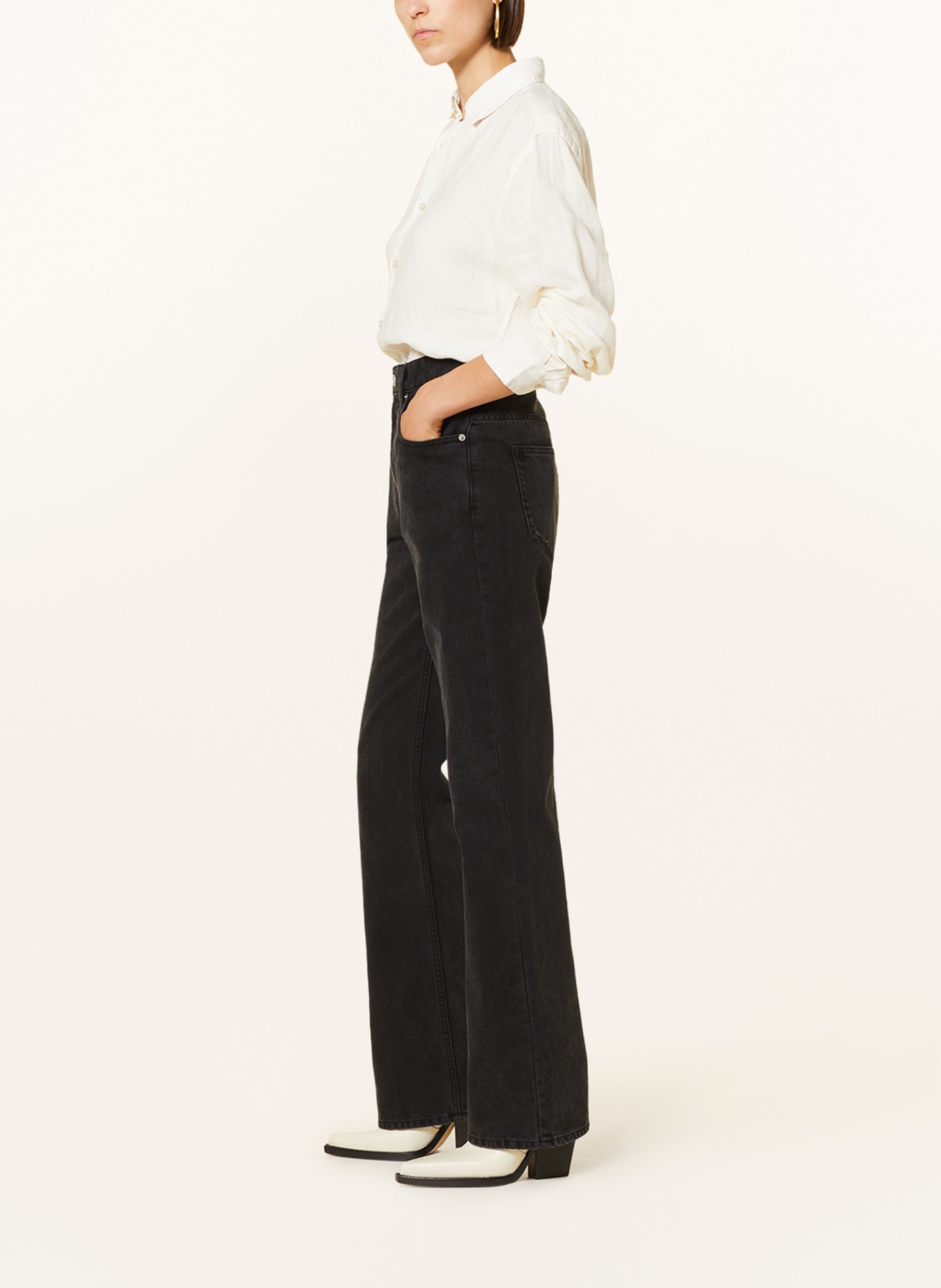 MARANT ÉTOILE Flared jeans BELVIRA, Color: 02FK FADED BLACK (Image 4)