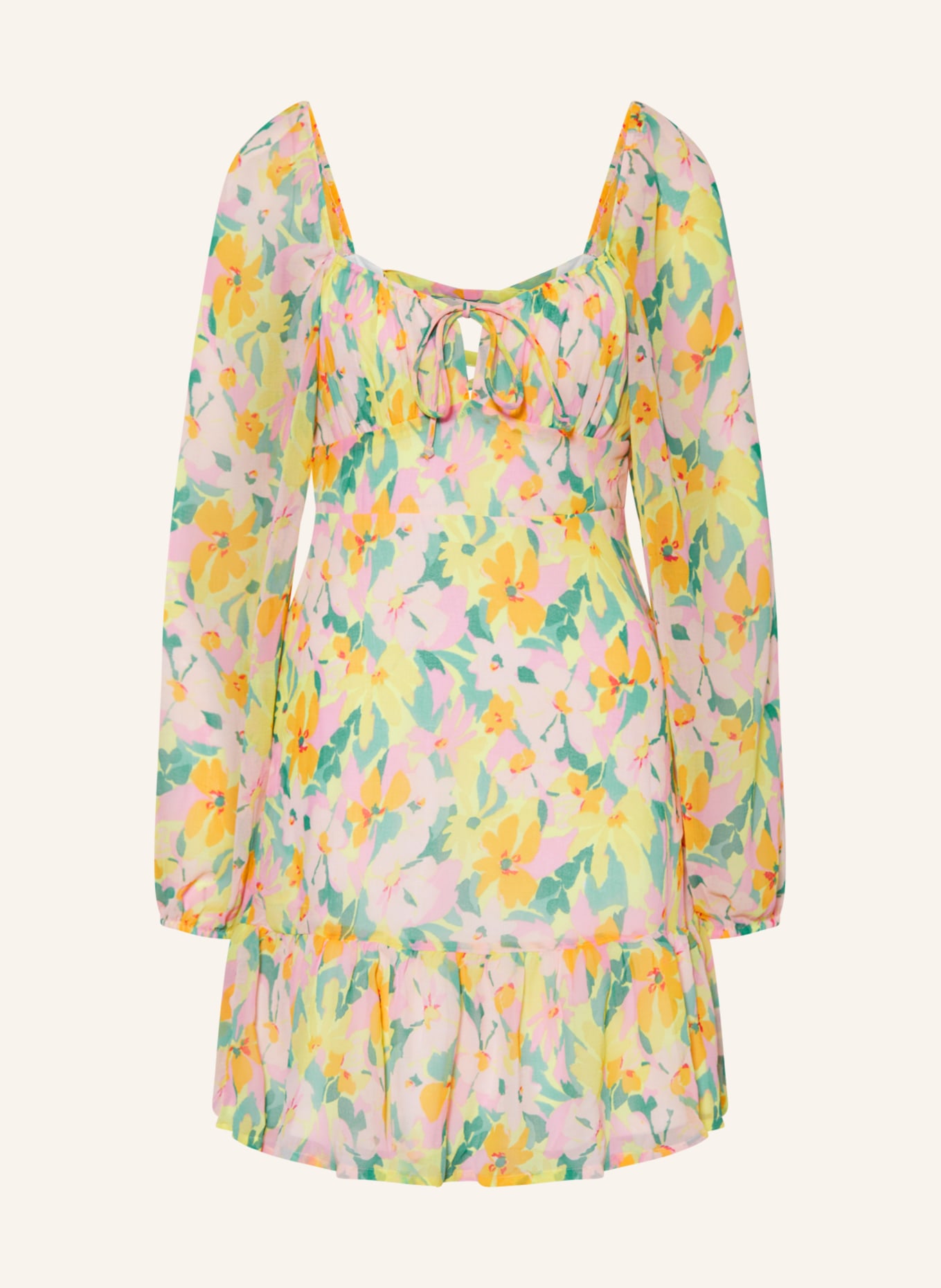 gina tricot Dress, Color: GREEN/ YELLOW/ PINK (Image 1)