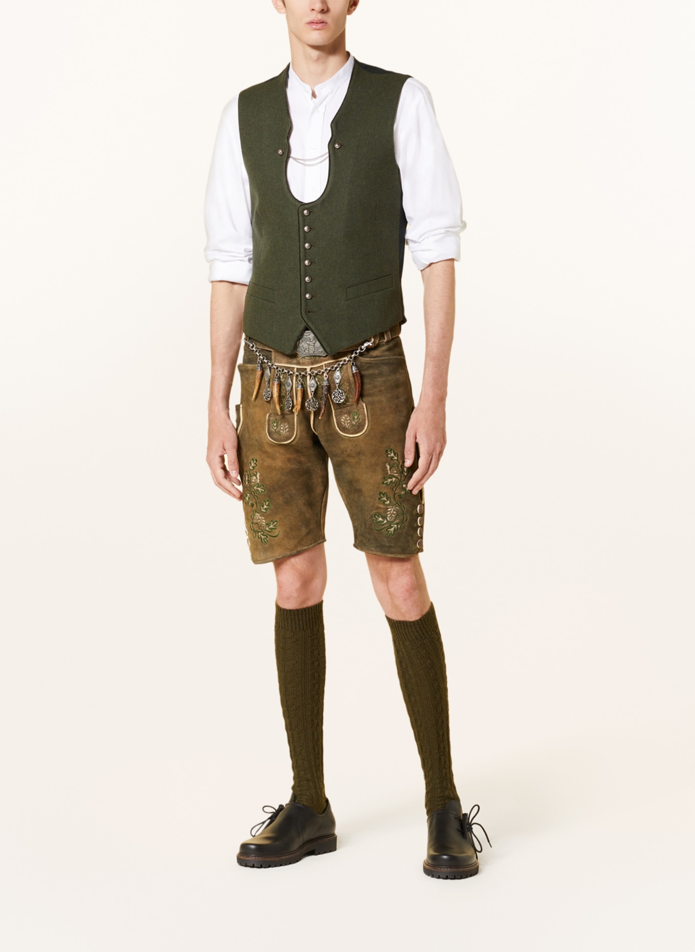 Hammerschmid Trachten waistcoat VIZENZ slim fit, Color: OLIVE (Image 2)