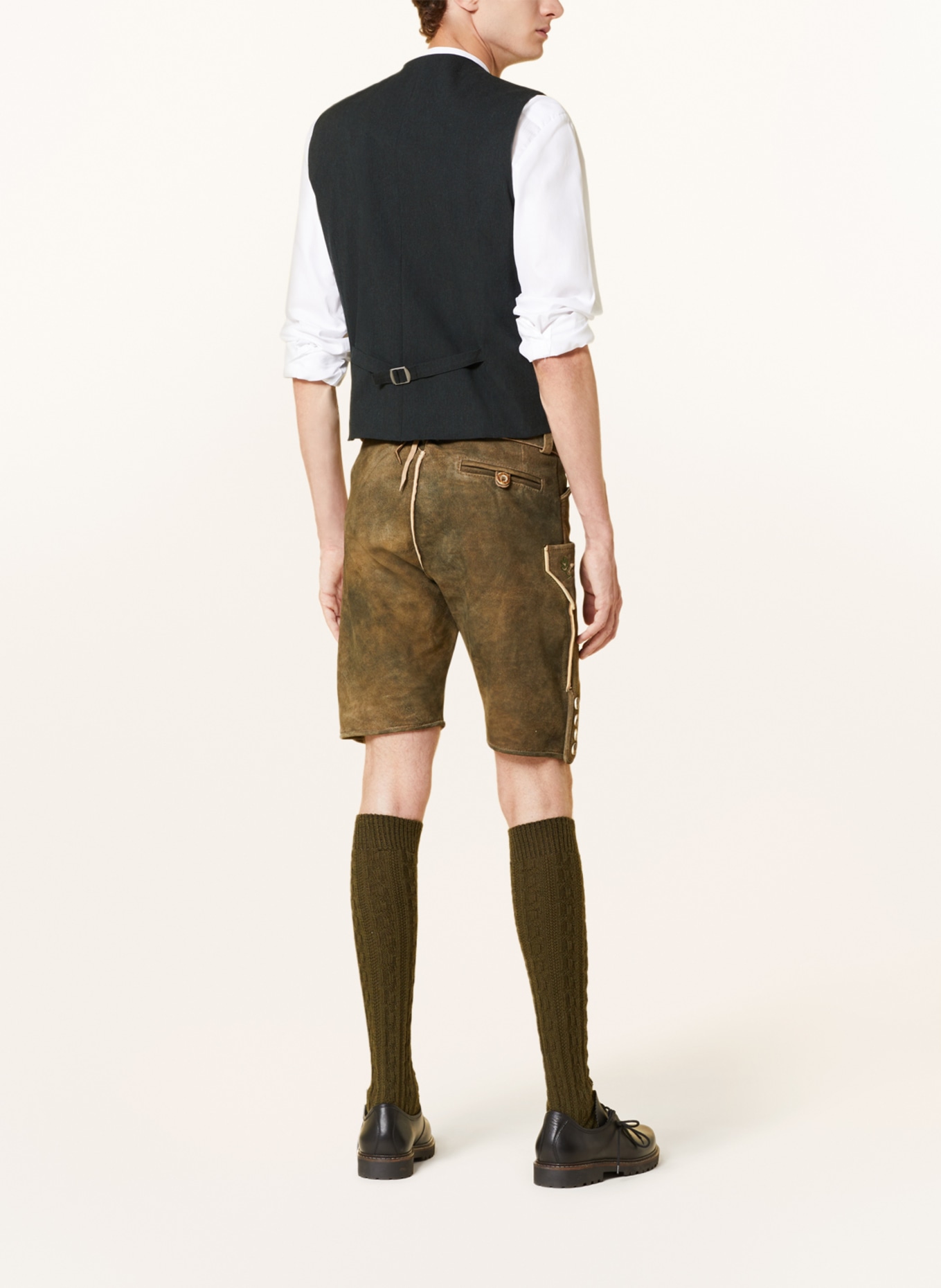 Hammerschmid Trachten waistcoat VIZENZ slim fit, Color: OLIVE (Image 3)