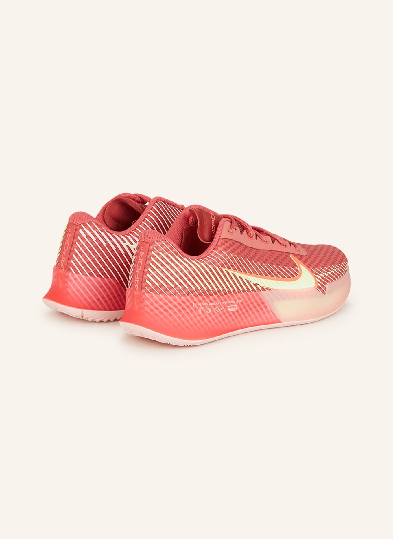 Nike Tenisové boty NIKE COURT AIR ZOOM VAPOR 11, Barva: SVĚTLE ČERVENÁ/ SVĚTLE ZELENÁ (Obrázek 2)