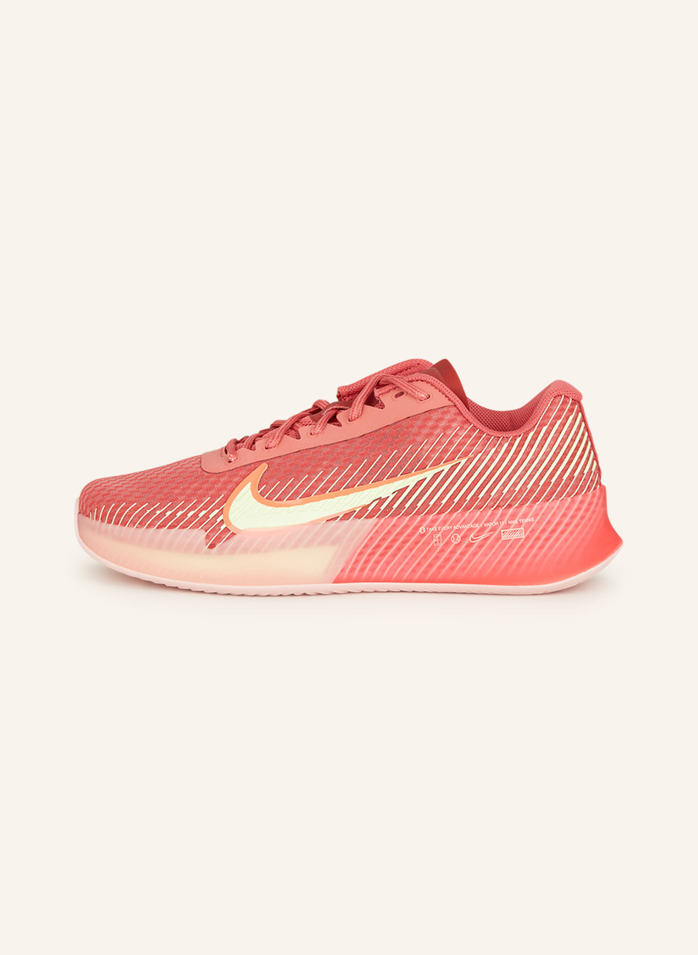 Nike Tennisschuhe NIKE COURT AIR ZOOM VAPOR 11, Farbe: HELLROT/ HELLGRÜN (Bild 4)