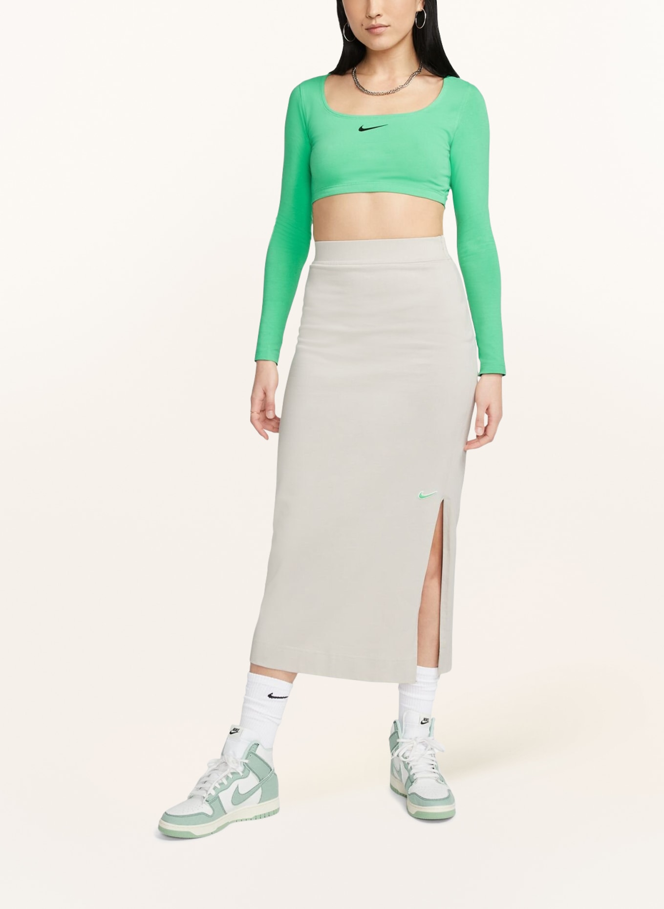 Nike Cropped long sleeve shirt SPORTSWEAR, Color: GREEN (Image 2)