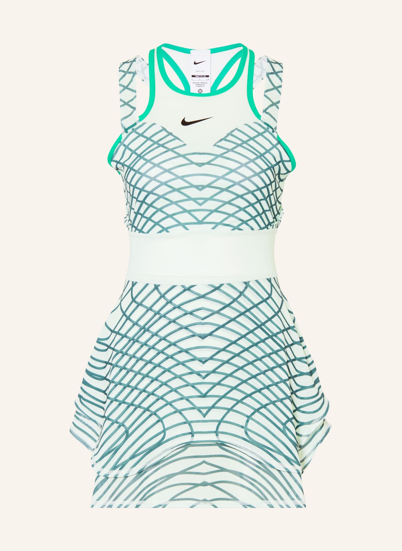 Nike Sukienka tenisowa COURT DRI-FIT SLAM, Kolor: JASNOZIELONY/ ZIELONY (Obrazek 1)