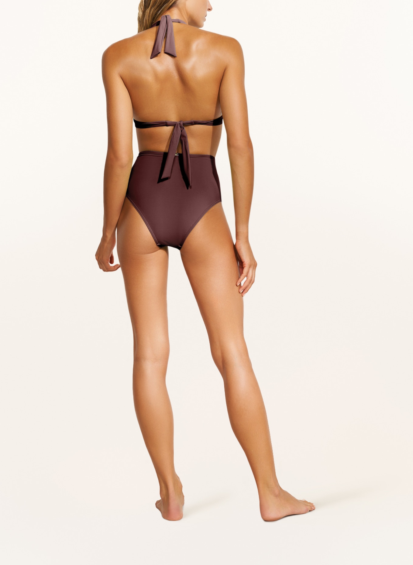 MARYAN MEHLHORN Dół od bikini z wysokim stanem SOFTLINE, Kolor: CIEMNOBRĄZOWY (Obrazek 4)