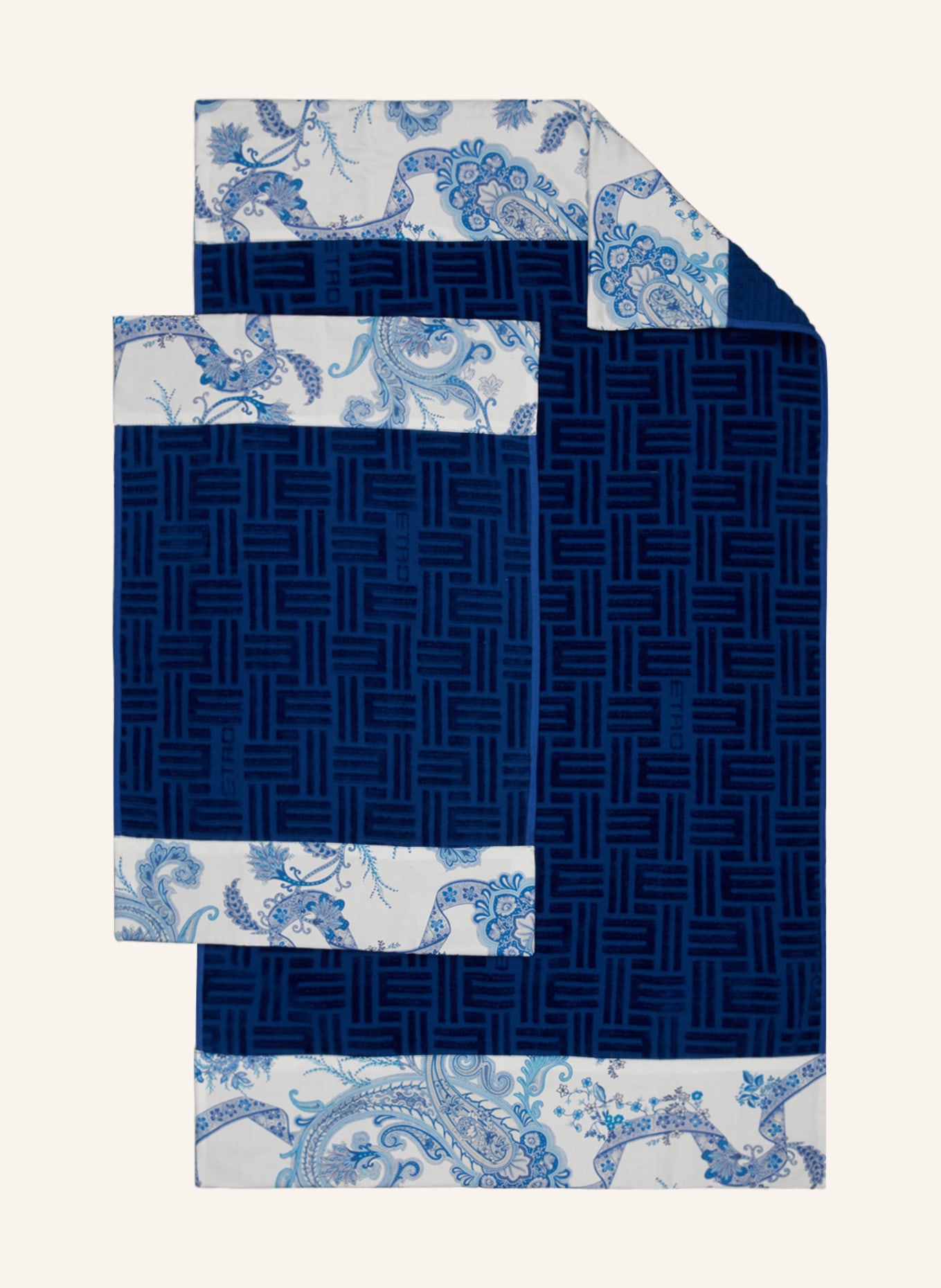 ETRO Home Set: towel and guest towel, Color: BLUE/ WHITE (Image 1)