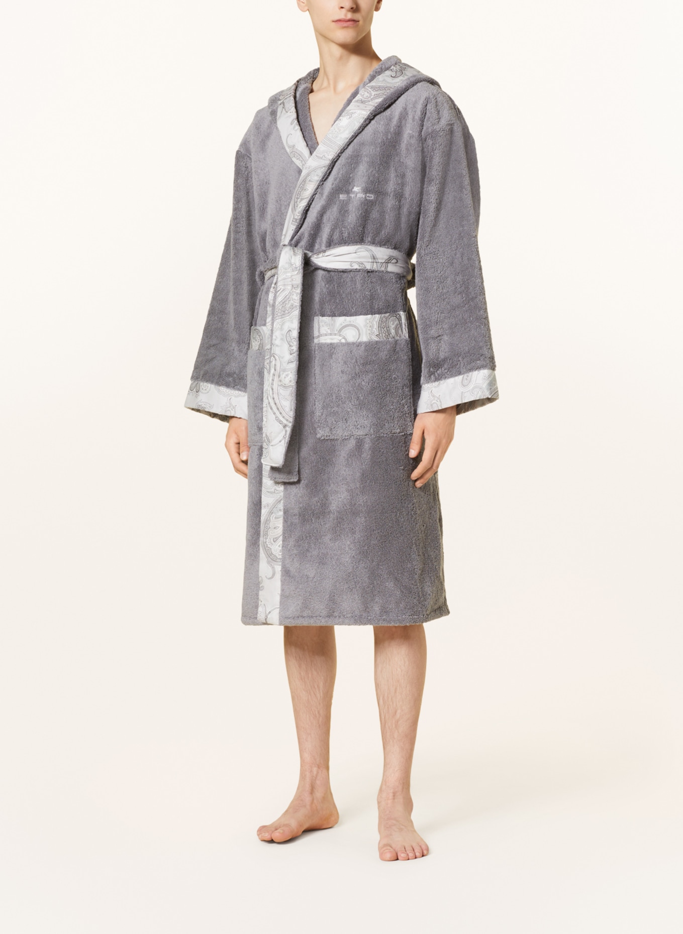 ETRO Home Unisex bathrobe, Color: GRAY/ LIGHT GRAY (Image 2)