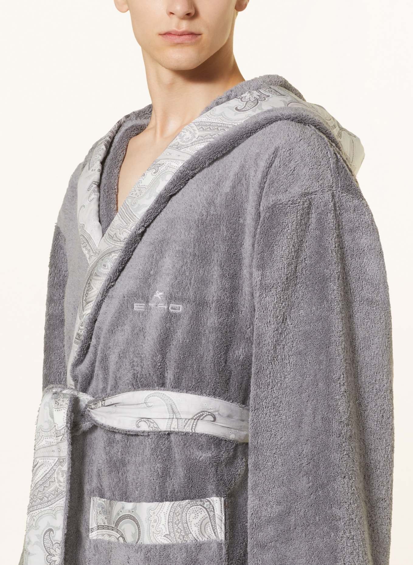 ETRO Home Unisex bathrobe, Color: GRAY/ LIGHT GRAY (Image 5)