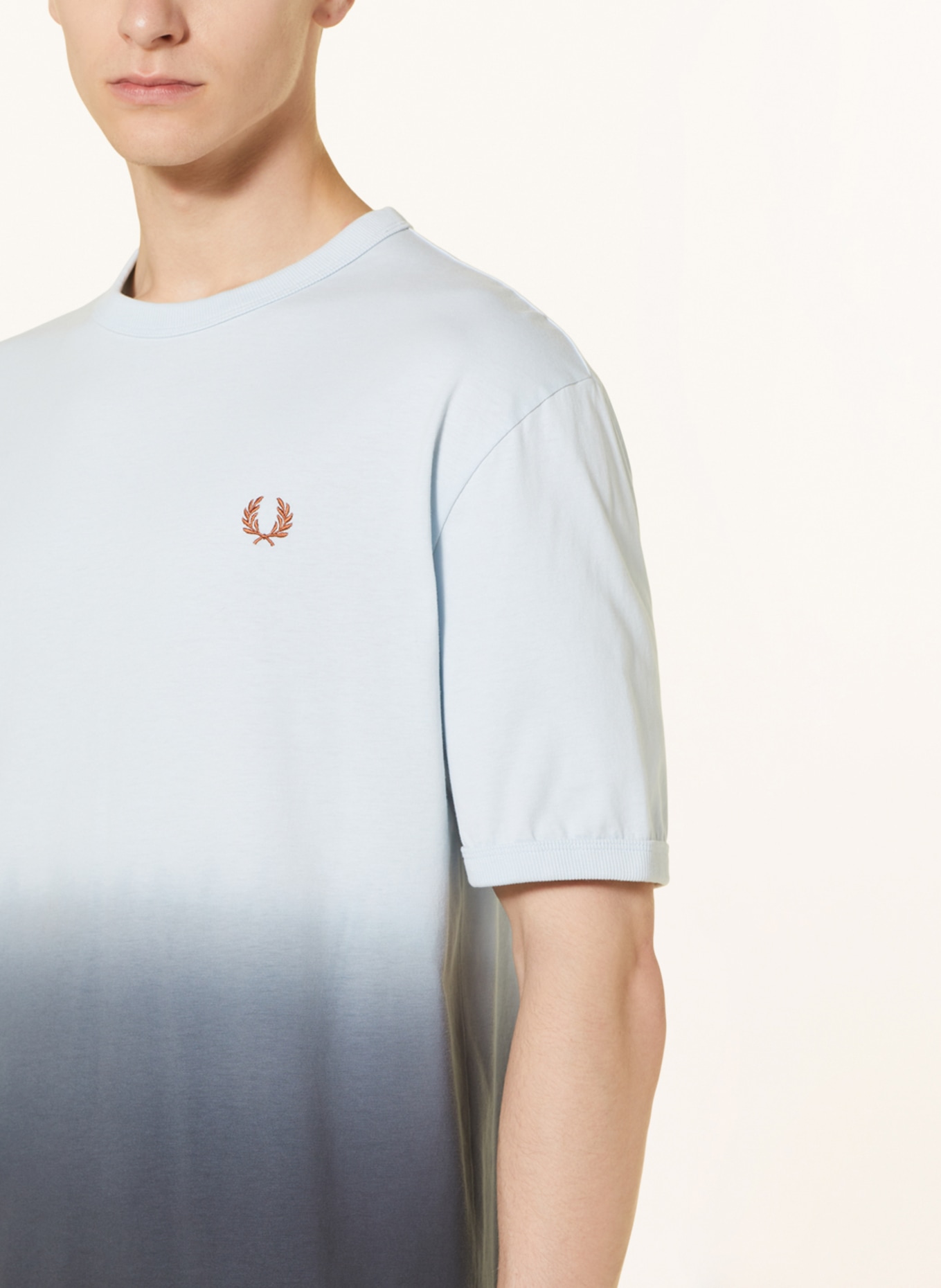 FRED PERRY T-shirt, Color: LIGHT BLUE/ DARK GRAY (Image 4)