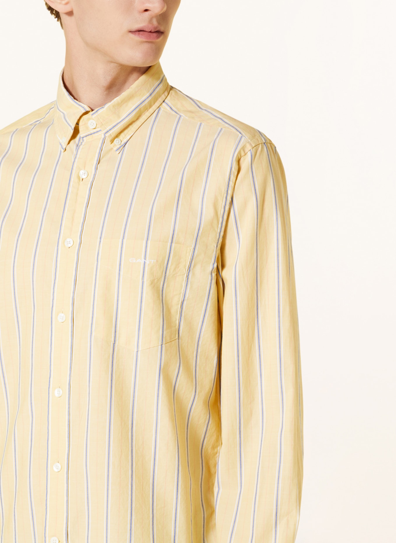 GANT Shirt comfort fit, Color: YELLOW/ WHITE/ BLUE (Image 4)