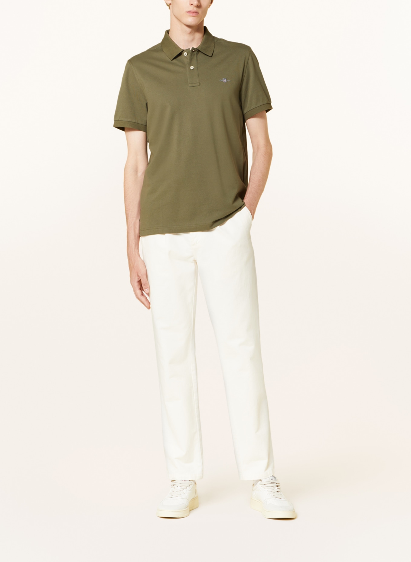 GANT Piqué-Poloshirt Regular Fit, Farbe: KHAKI (Bild 2)