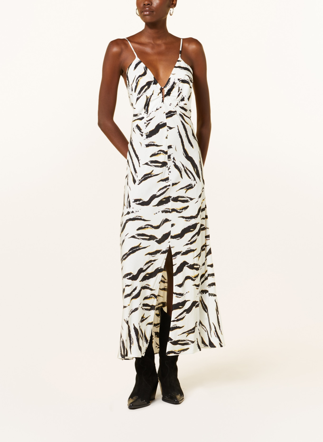 Lala Berlin Kleid DONA mit Cut-out, Farbe: WEISS/ SCHWARZ/ GELB (Bild 2)