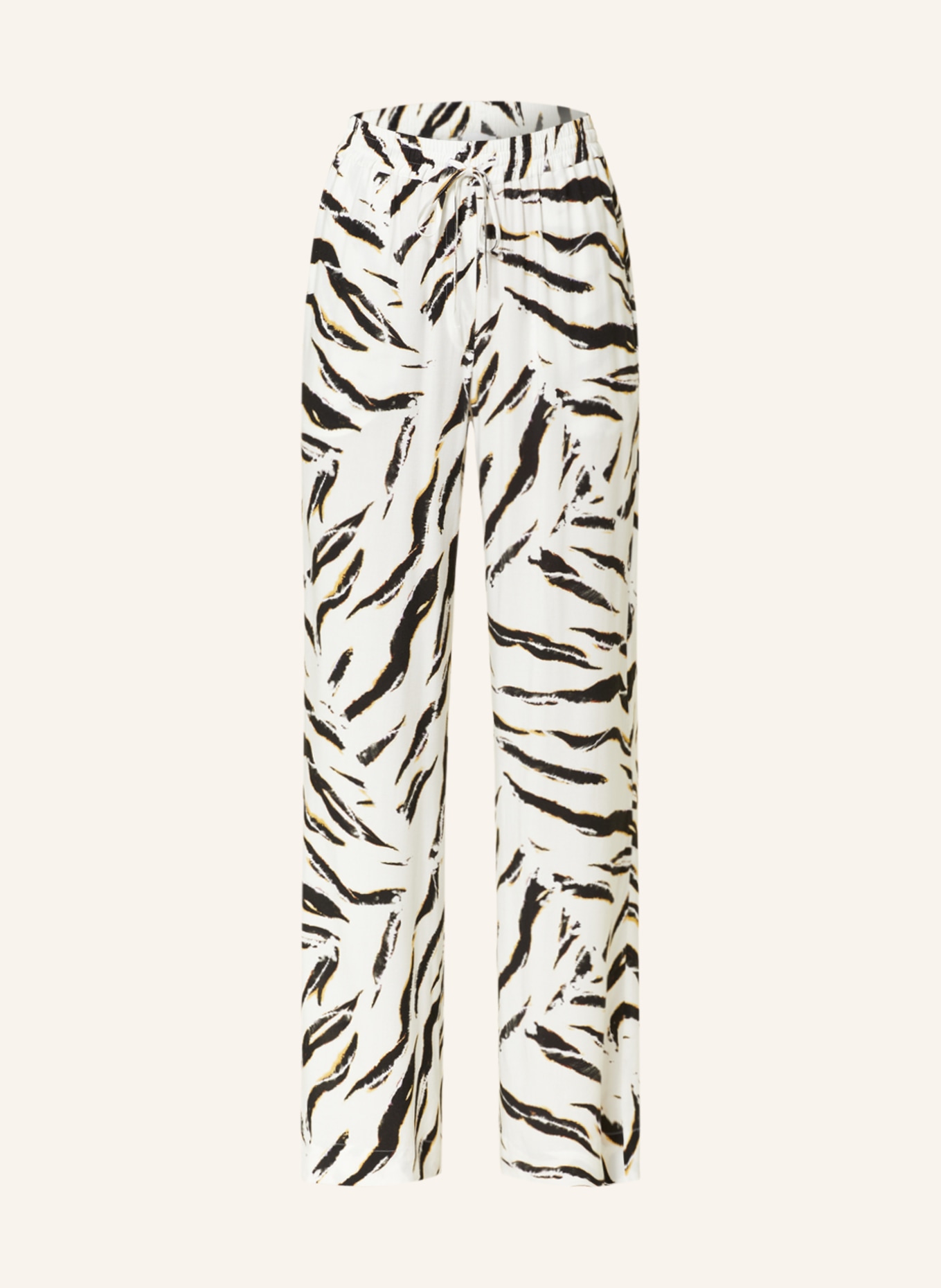 Lala Berlin Pants PALOOZA in jogger style, Color: BLACK/ WHITE/ BEIGE (Image 1)