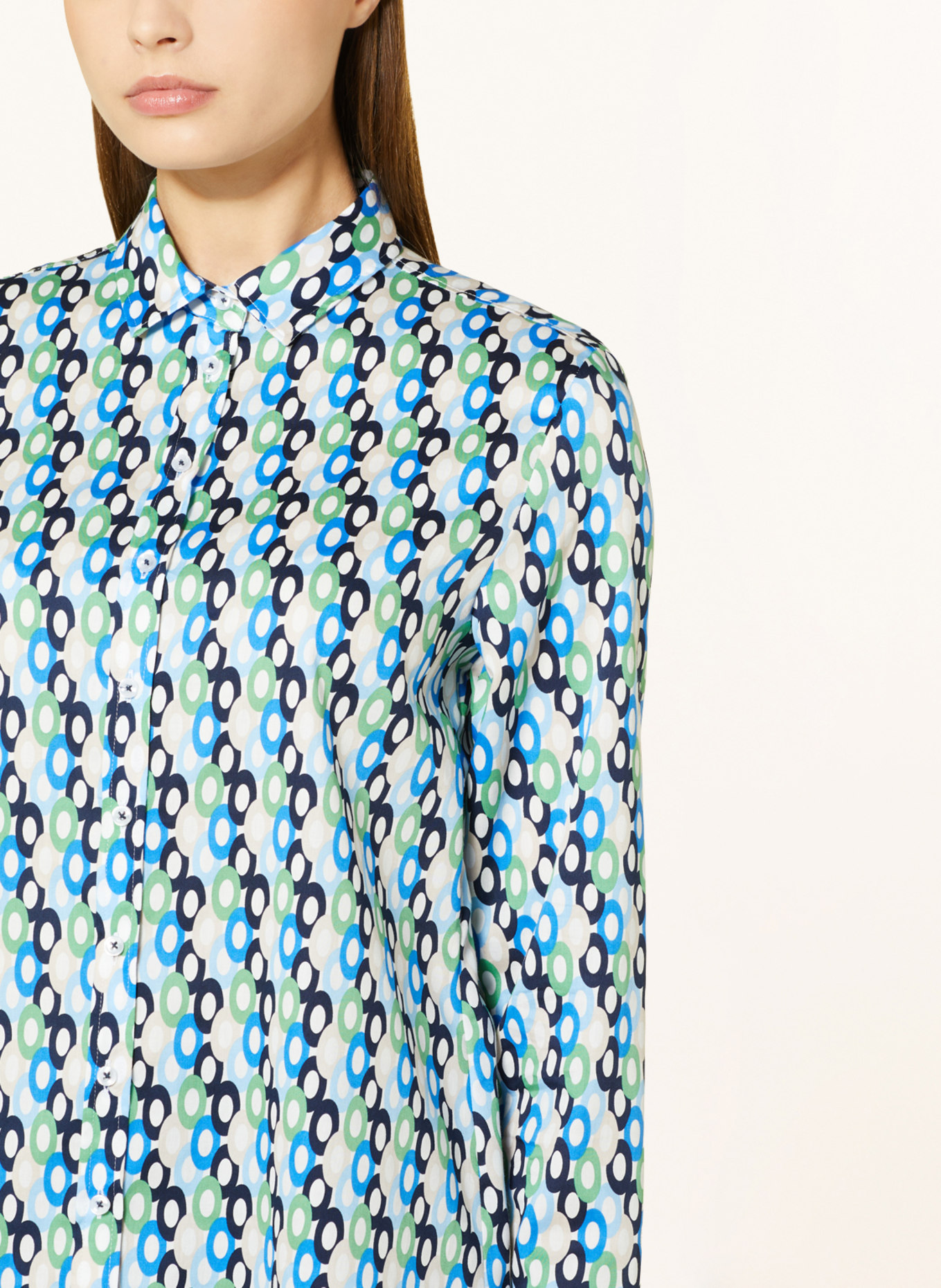 ETERNA Shirt blouse, Color: BLUE/ WHITE/ GREEN (Image 4)