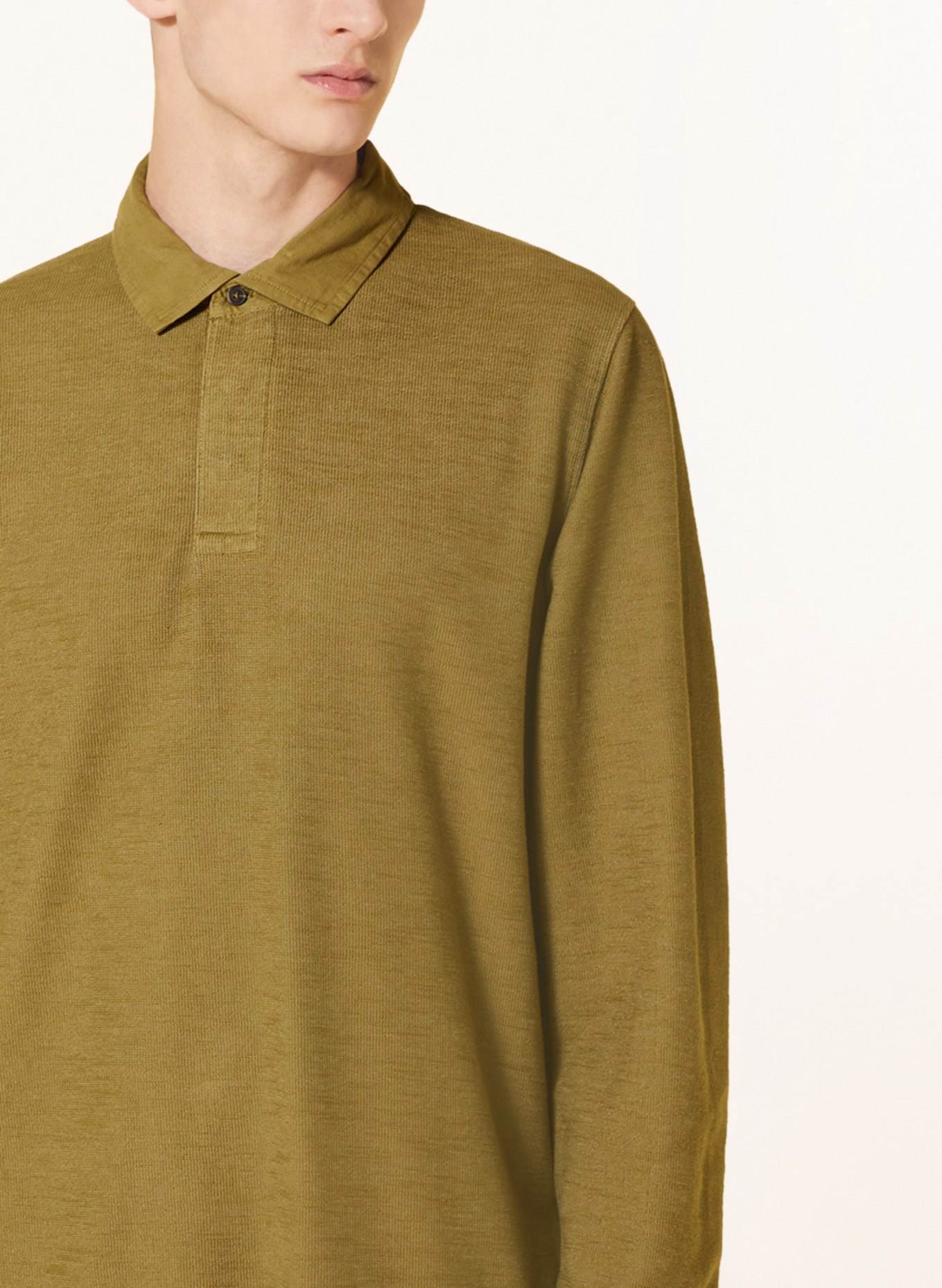 FYNCH-HATTON Knitted polo shirt, Color: KHAKI (Image 4)