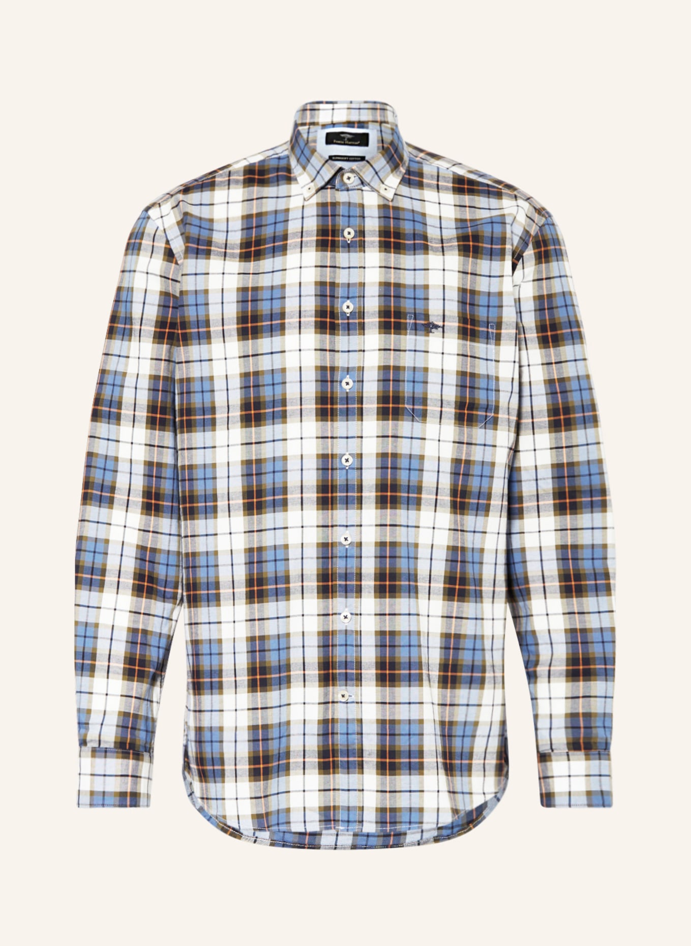 FYNCH-HATTON Hemd Casual Fit, Farbe: BLAU/ OLIV/ WEISS (Bild 1)