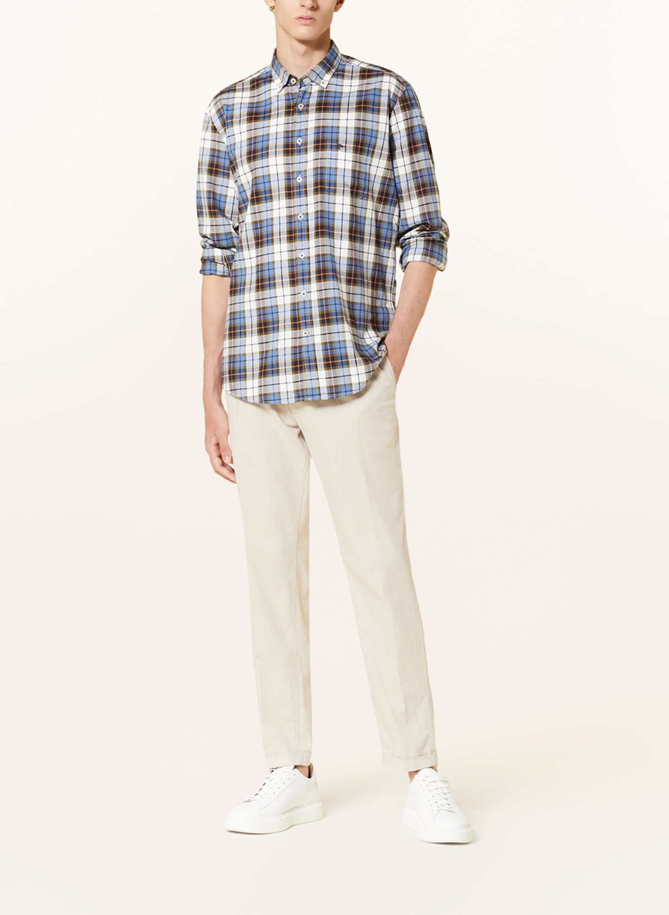 FYNCH-HATTON Hemd Casual Fit, Farbe: BLAU/ OLIV/ WEISS (Bild 2)