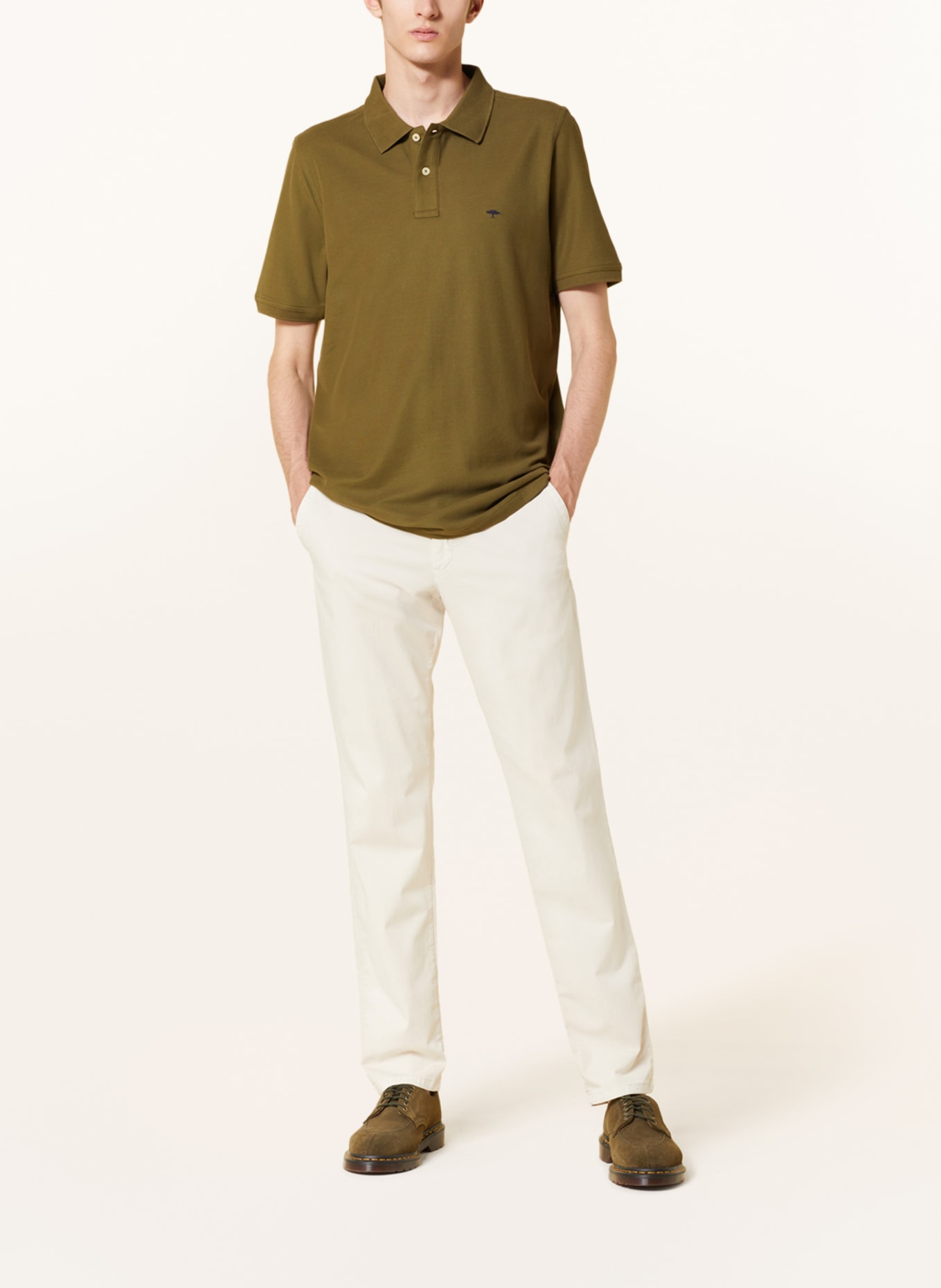 FYNCH-HATTON Piqué polo shirt, Color: KHAKI (Image 2)
