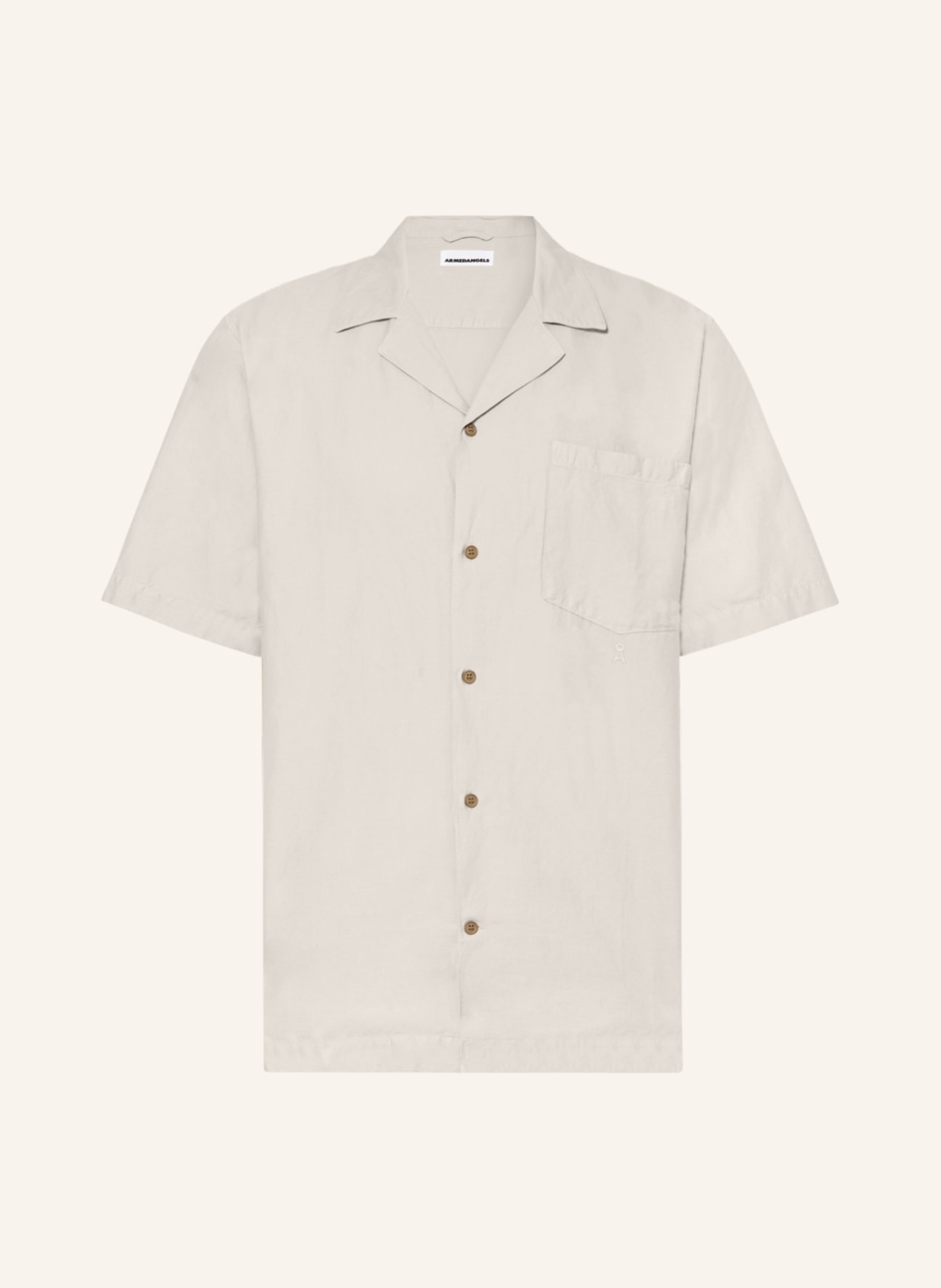 ARMEDANGELS Resort shirt LOVDAAG comfort fit with linen, Color: BEIGE (Image 1)