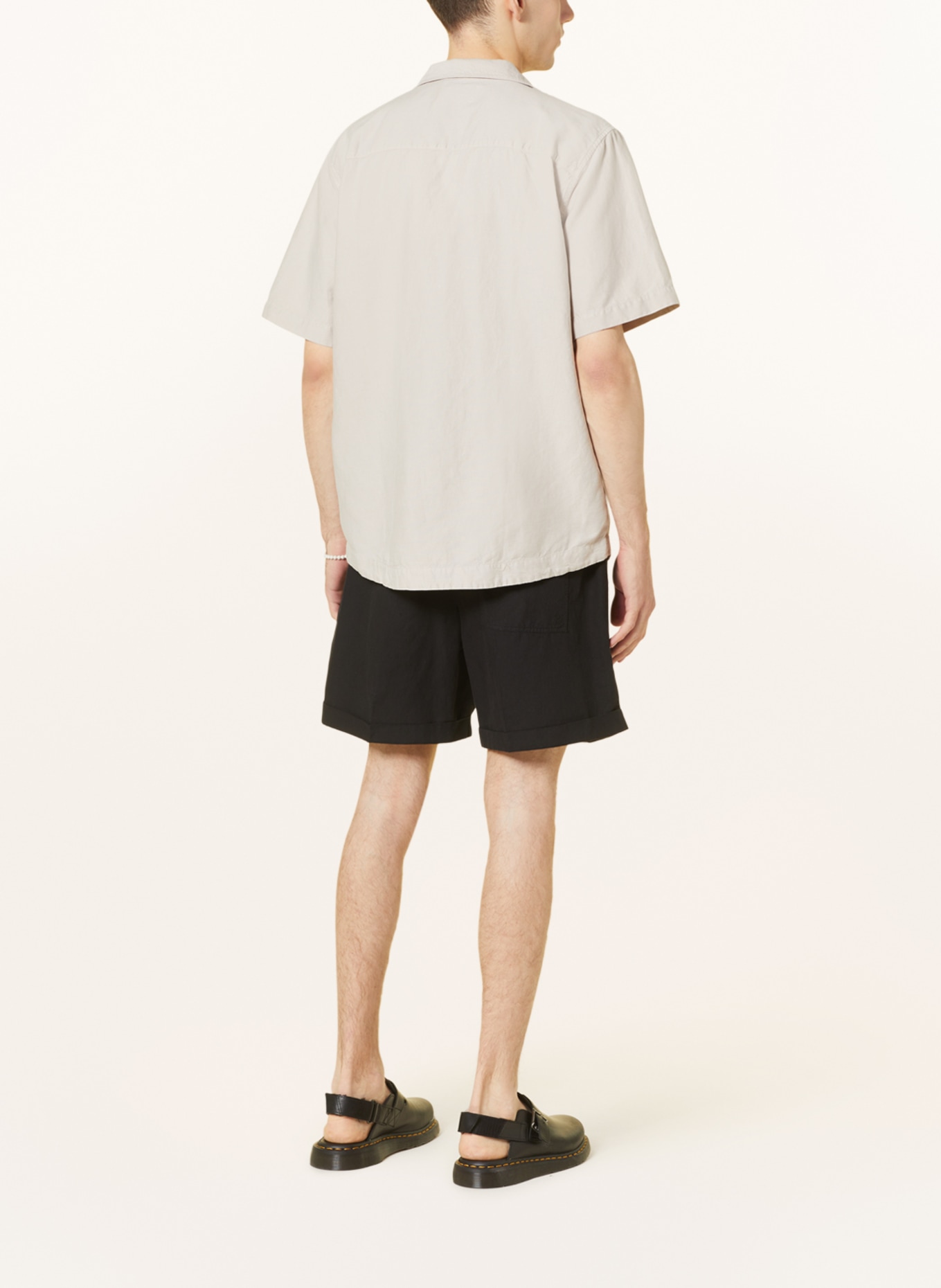 ARMEDANGELS Resort shirt LOVDAAG comfort fit with linen, Color: BEIGE (Image 3)