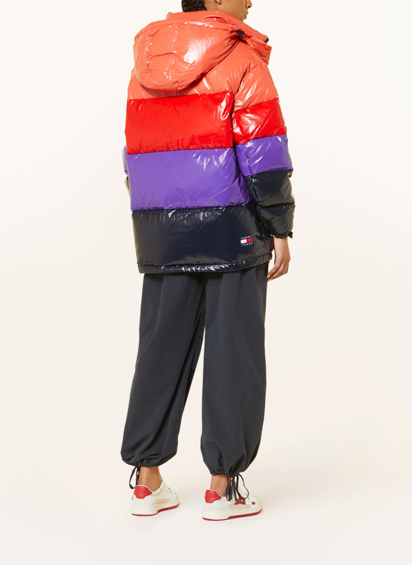 TOMMY JEANS Down jacket with removable hood, Color: RED/ PURPLE/ DARK BLUE (Image 3)