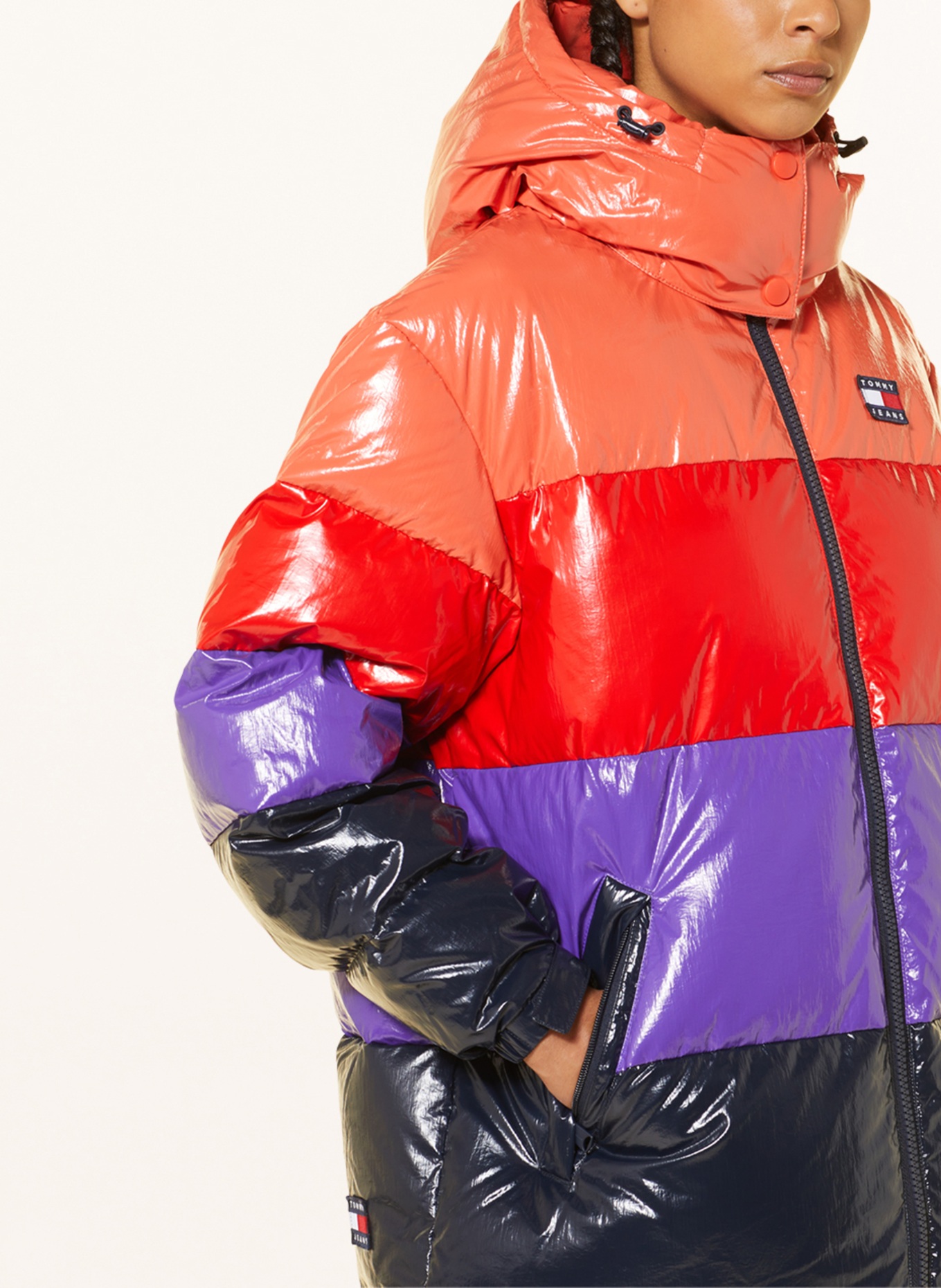 TOMMY JEANS Down jacket with removable hood, Color: RED/ PURPLE/ DARK BLUE (Image 5)